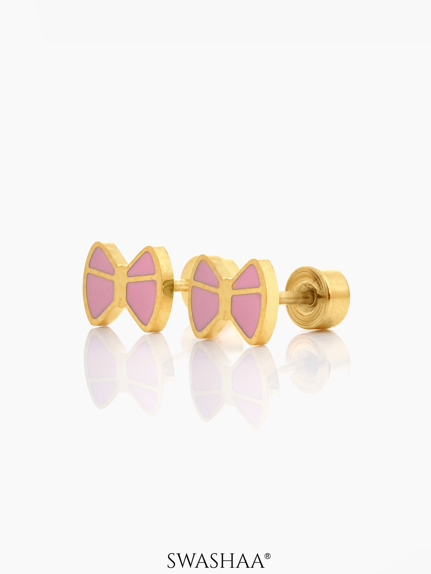 Belle Bow Charm 18K Gold Plated Kid's Earrings