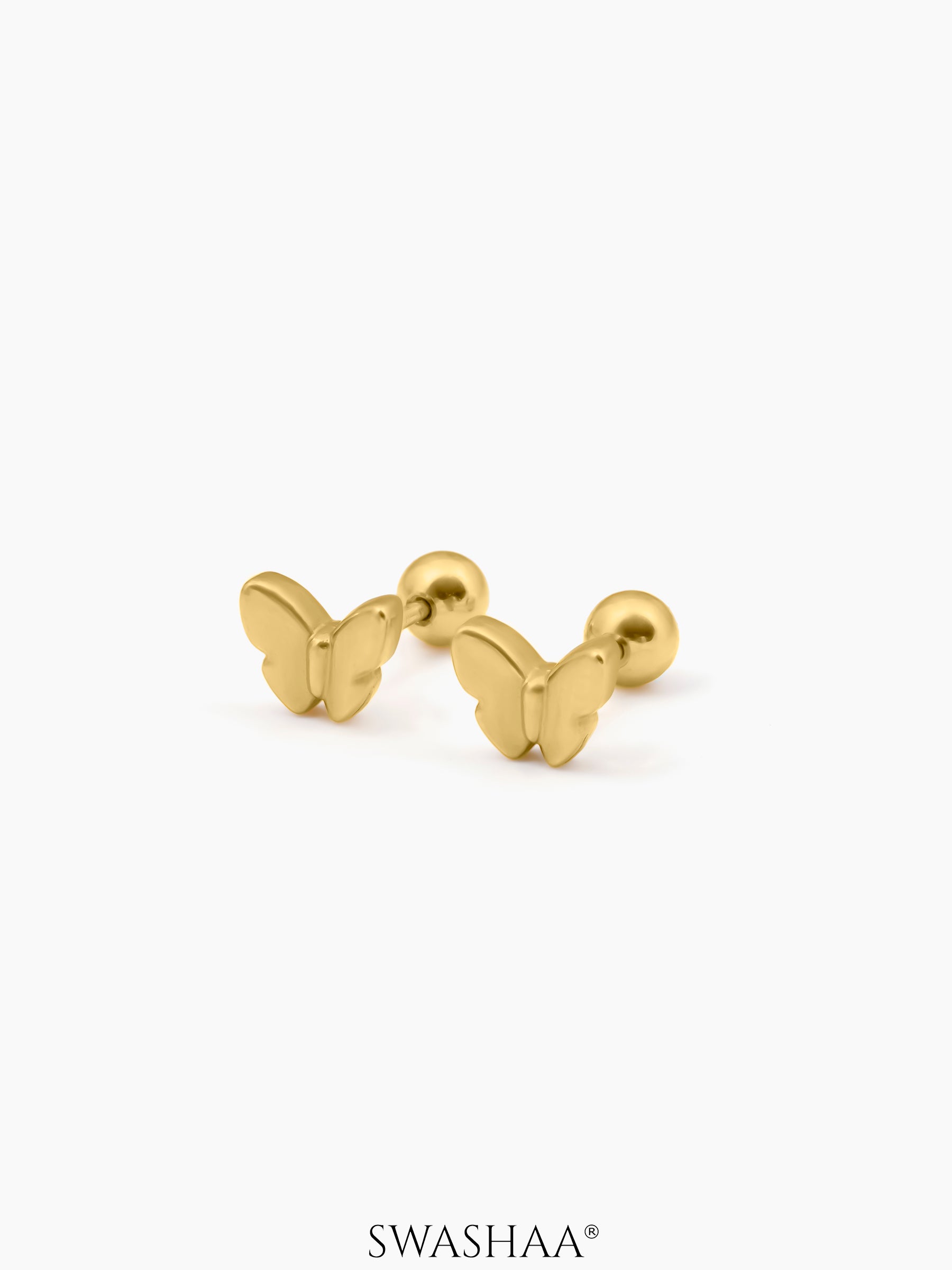 Bill Butterfly 18K Gold Plated Kid's Earrings