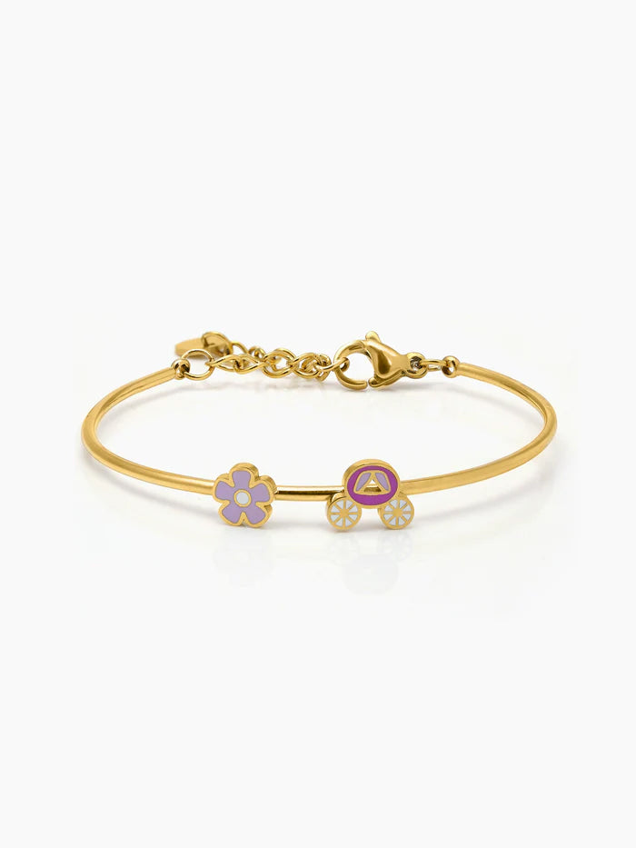 Blossom Carriage 18K Gold Plated Kid's Kada Bracelet Gold