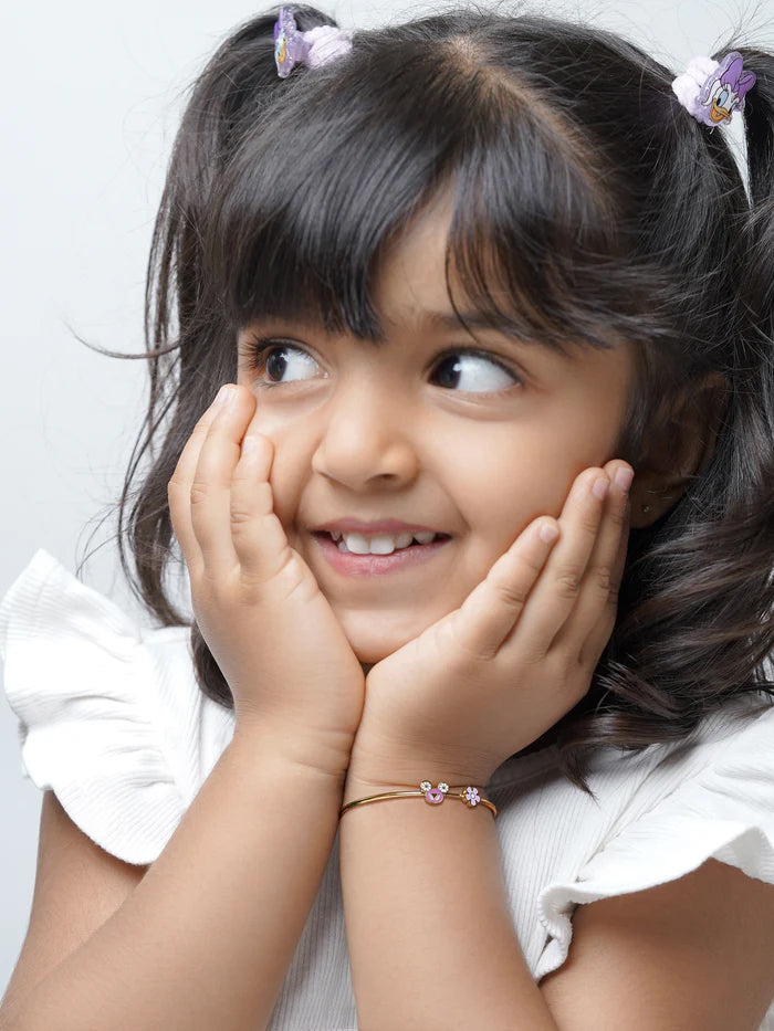 Blossom Carriage 18K Gold Plated Kid's Kada Bracelet