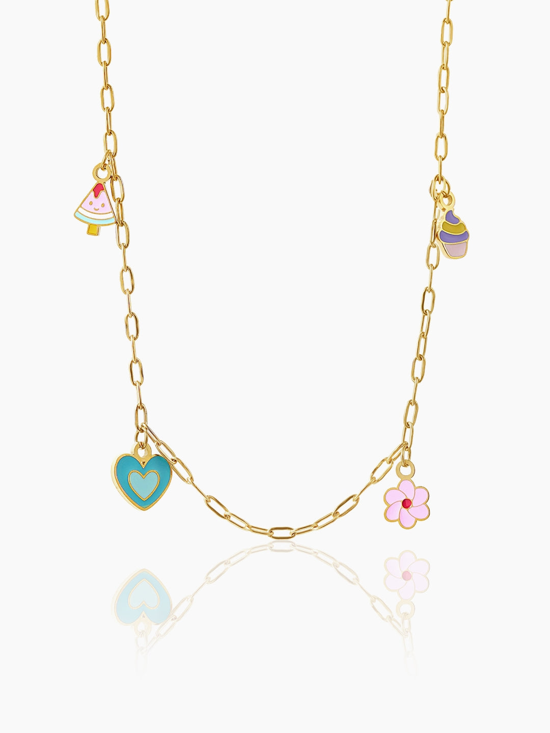 Blossom Love Charms 18K Gold Plated Kid's Necklace Gold