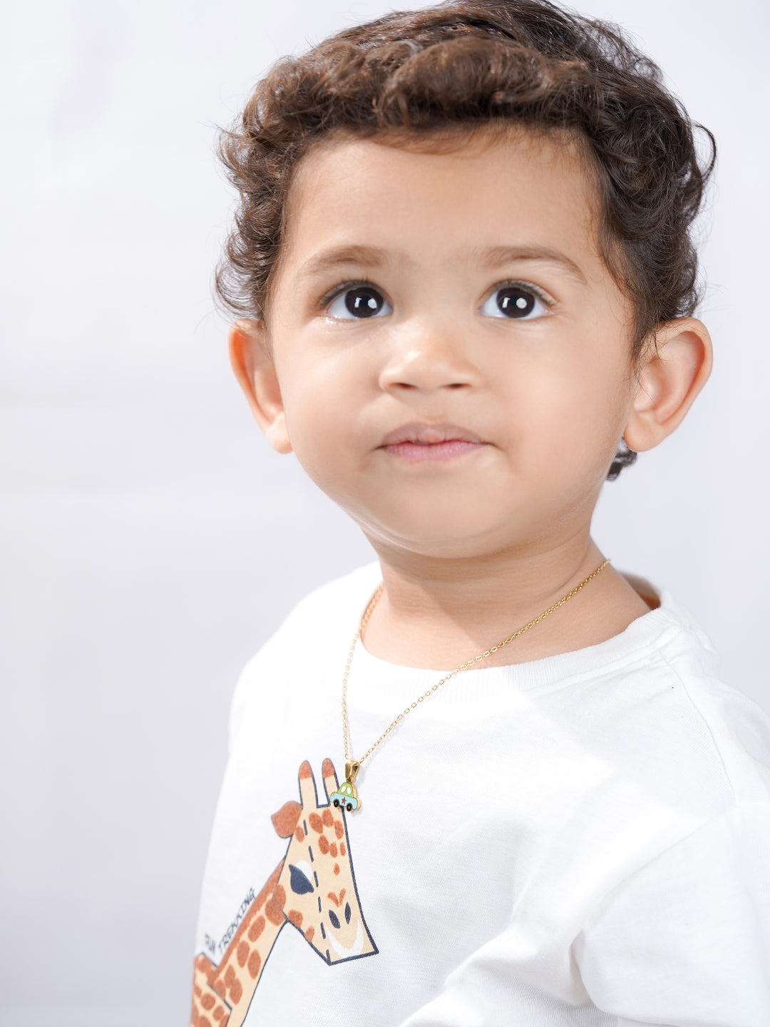 Blue Car 18K Gold Plated Kid's Pendant Necklace