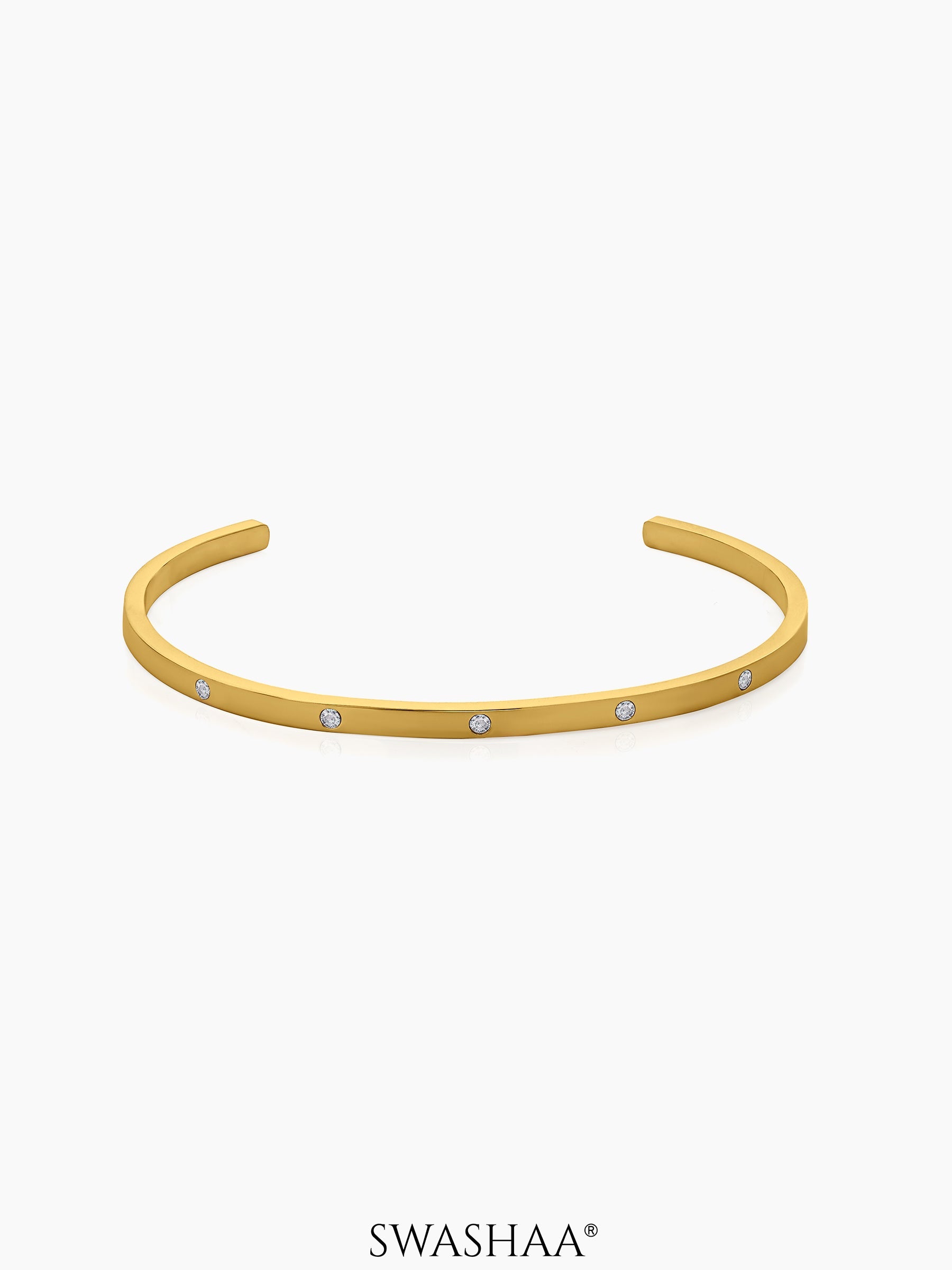 Bree Diamond Cuff Bracelet 18K Gold Plated