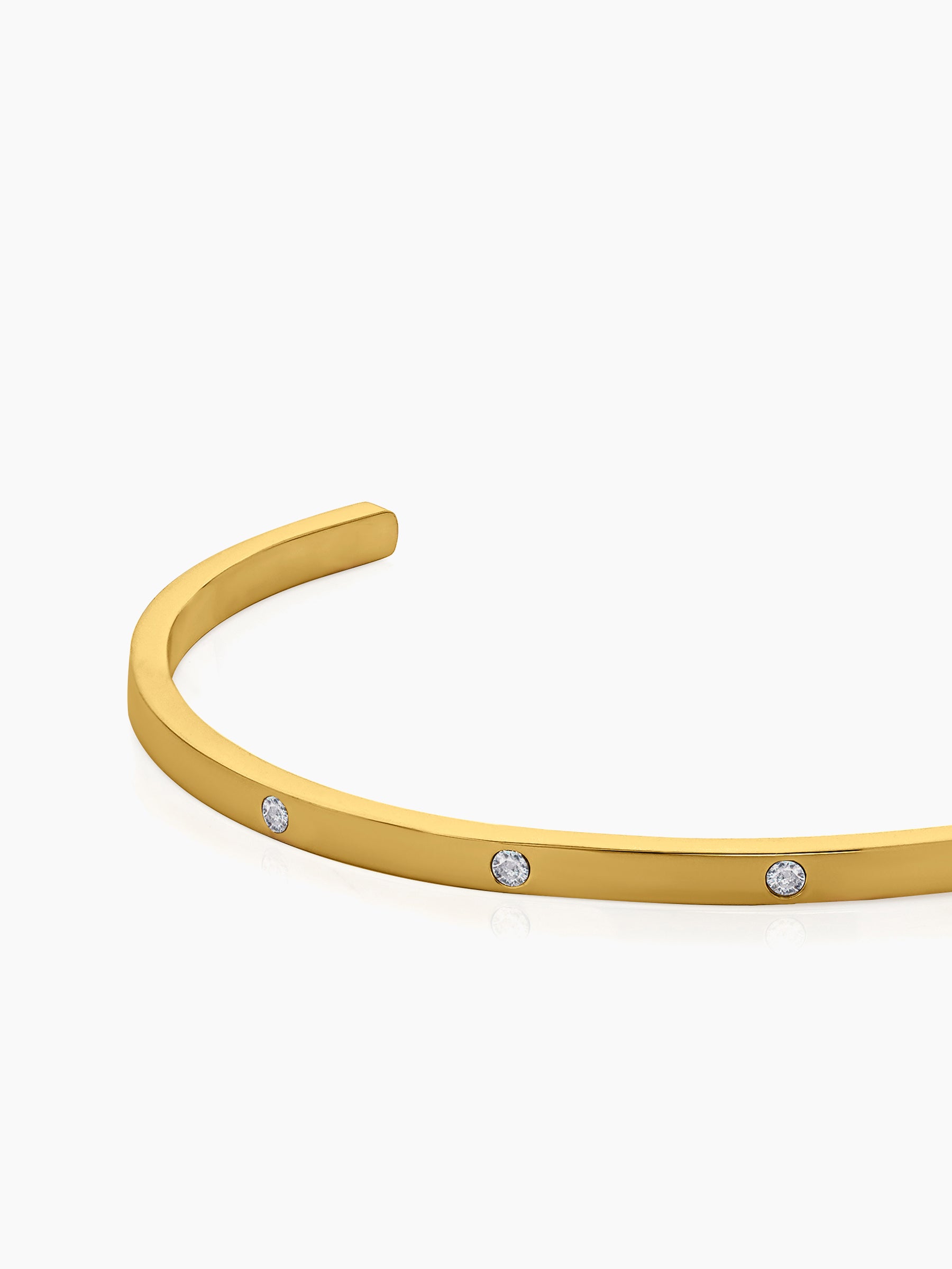 Bree Diamond 18K Gold Plated Cuff Bracelet