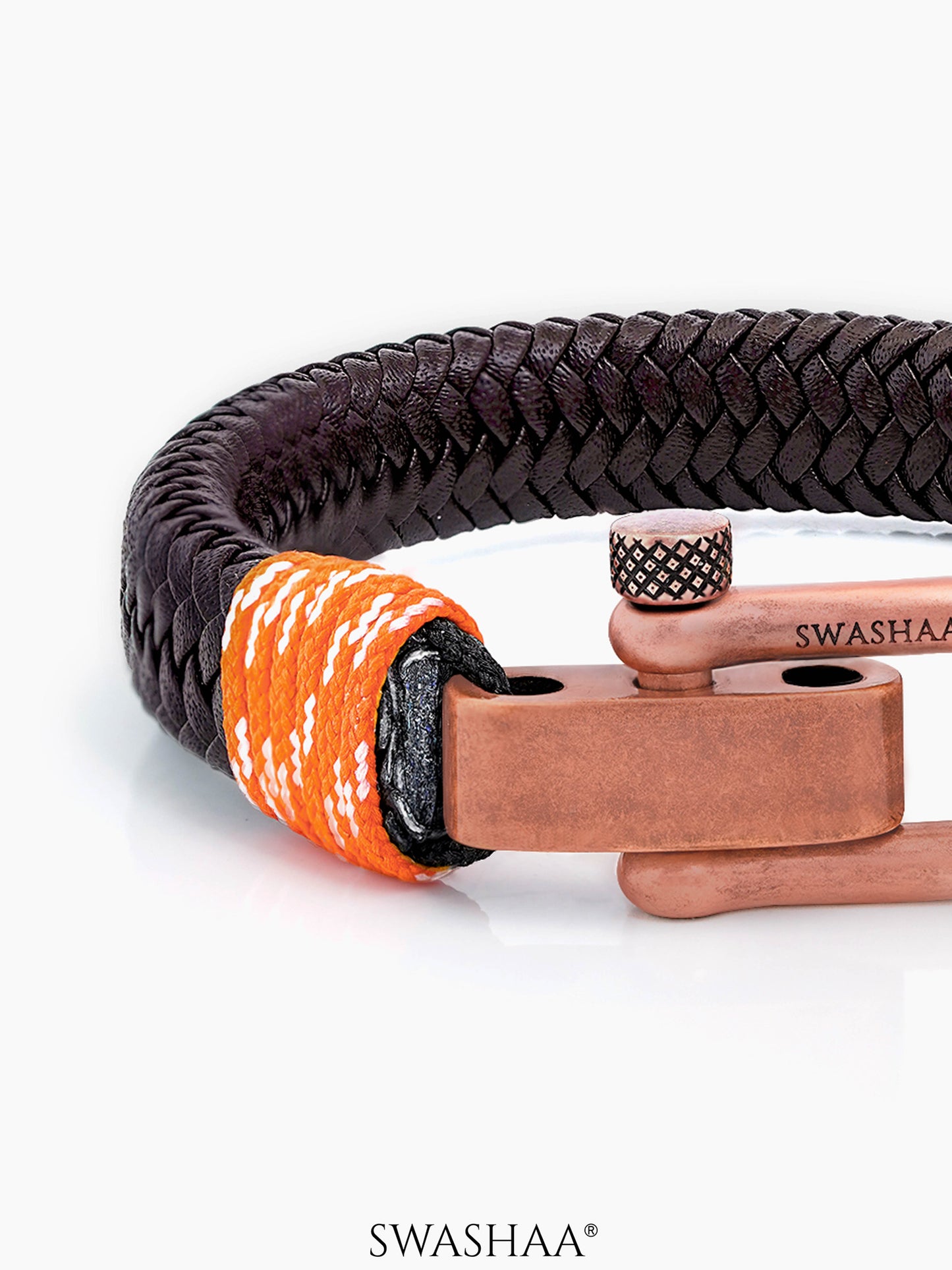 Brown Trail Men's Leather Bracelet