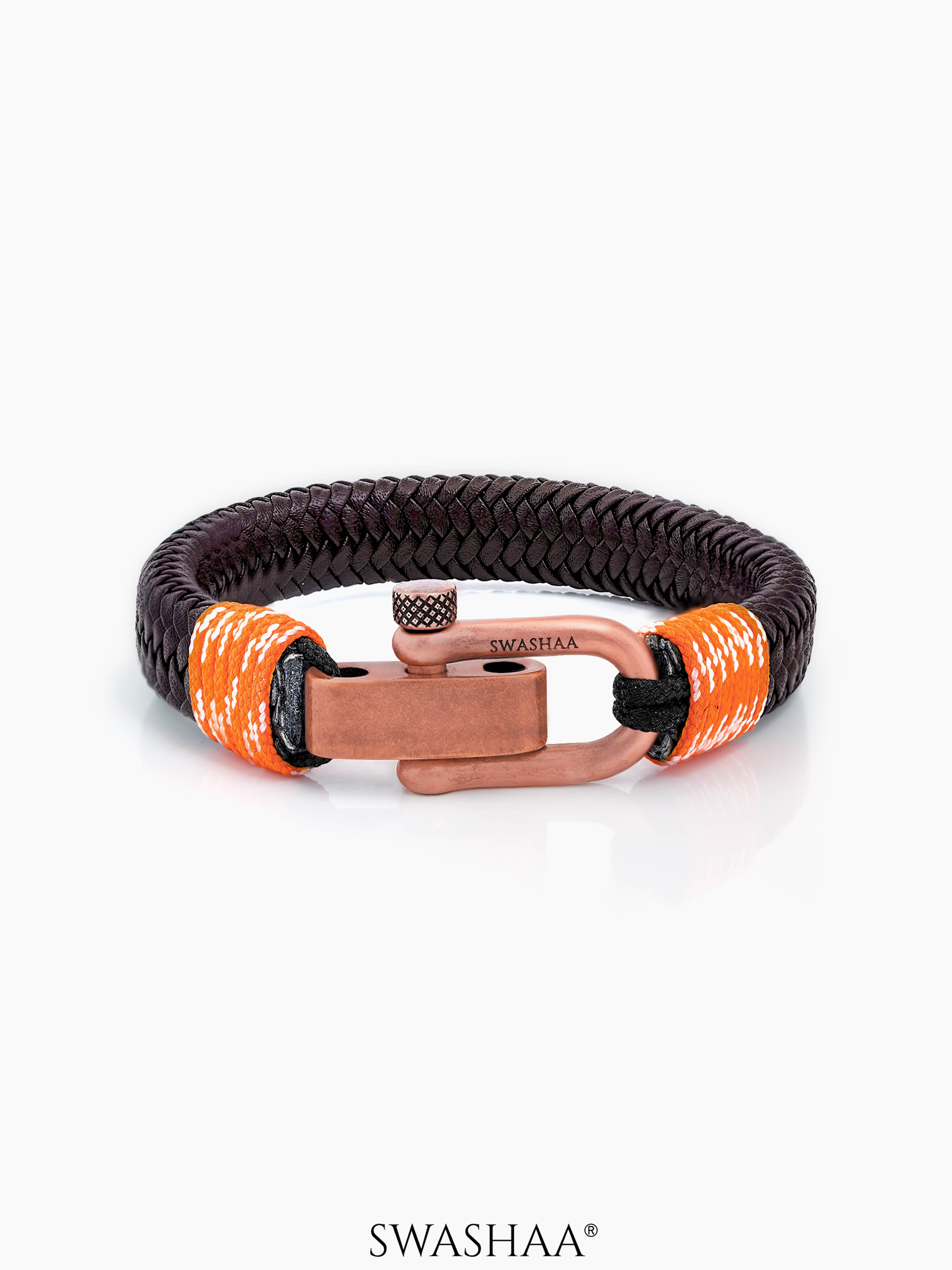 Brown Trail Men's Leather Bracelet Brown
