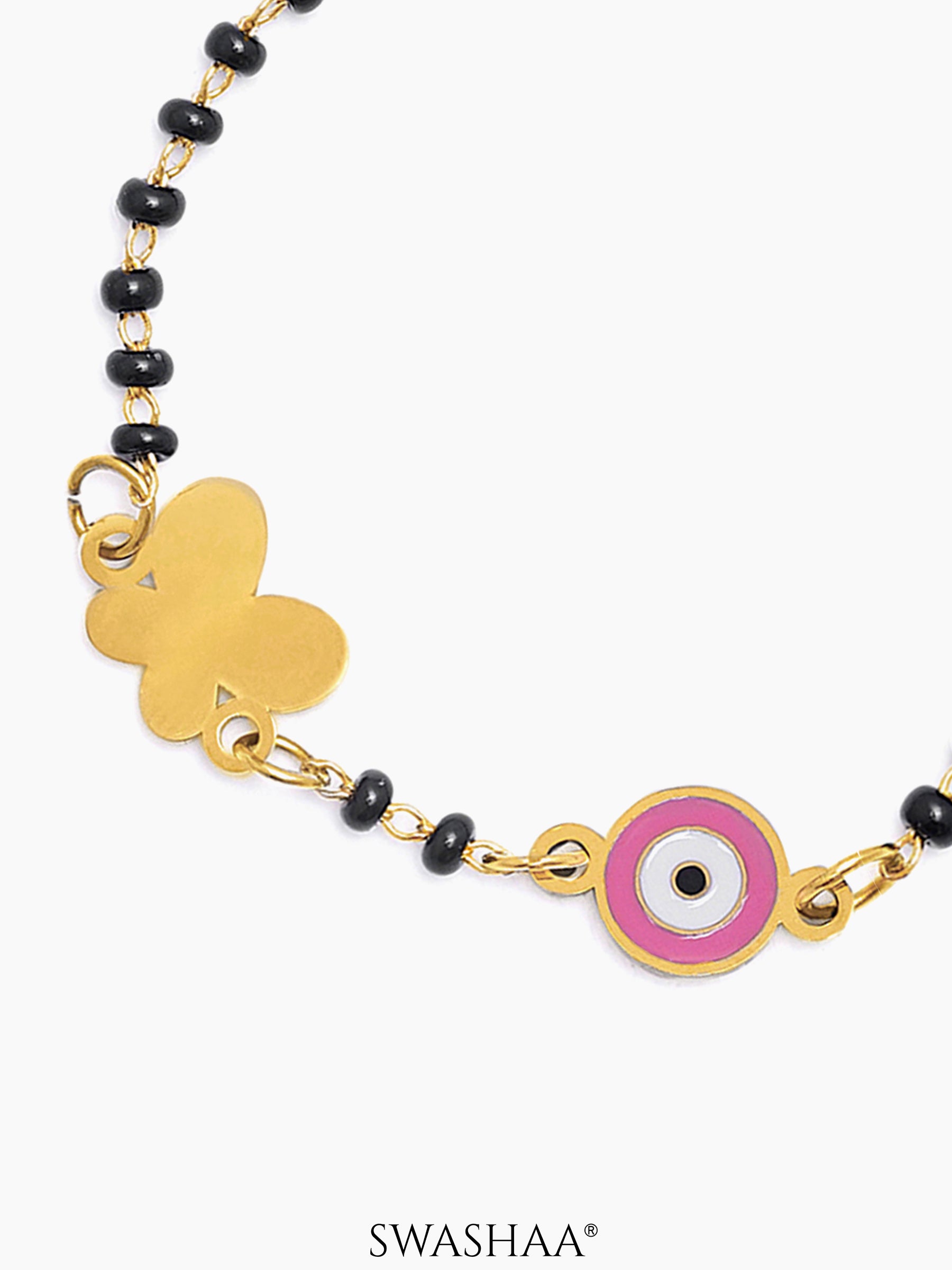 Butterfly Shield 18K Gold Plated Kid's Nazariya Bracelet