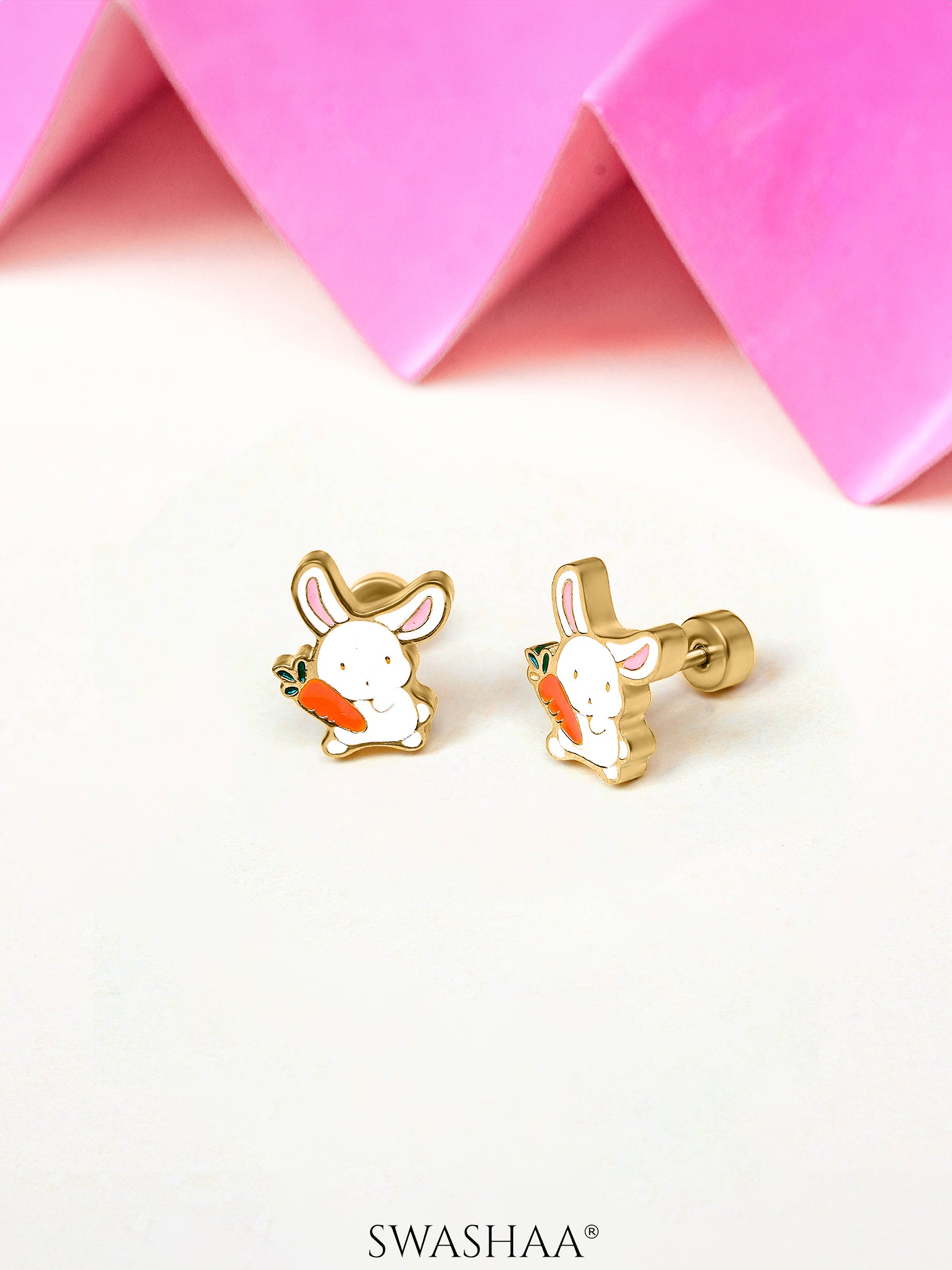 Cinna-Bun 18K Gold Plated Kid's Earrings