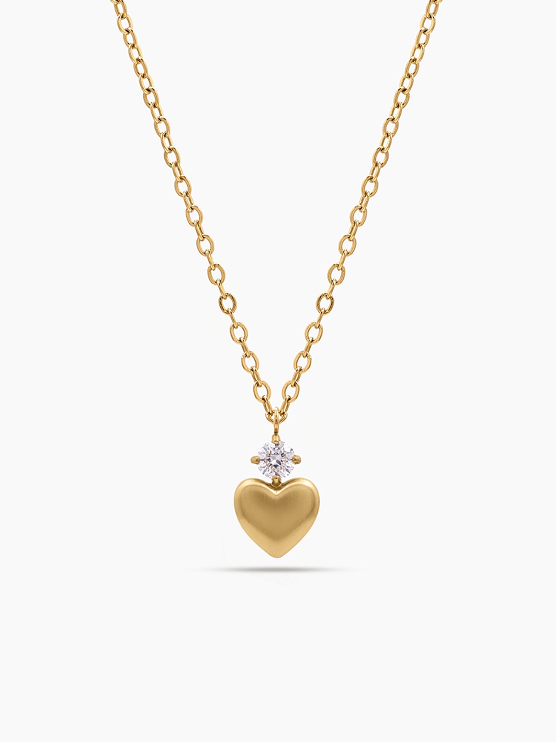 Calira Heart Solitaire 18K Gold Plated Necklace Gold