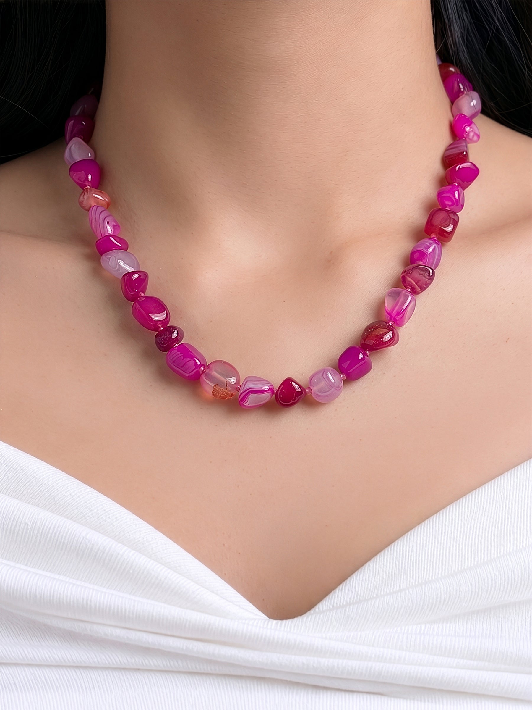 Candy Crush Pink Women’s Beaded Necklace