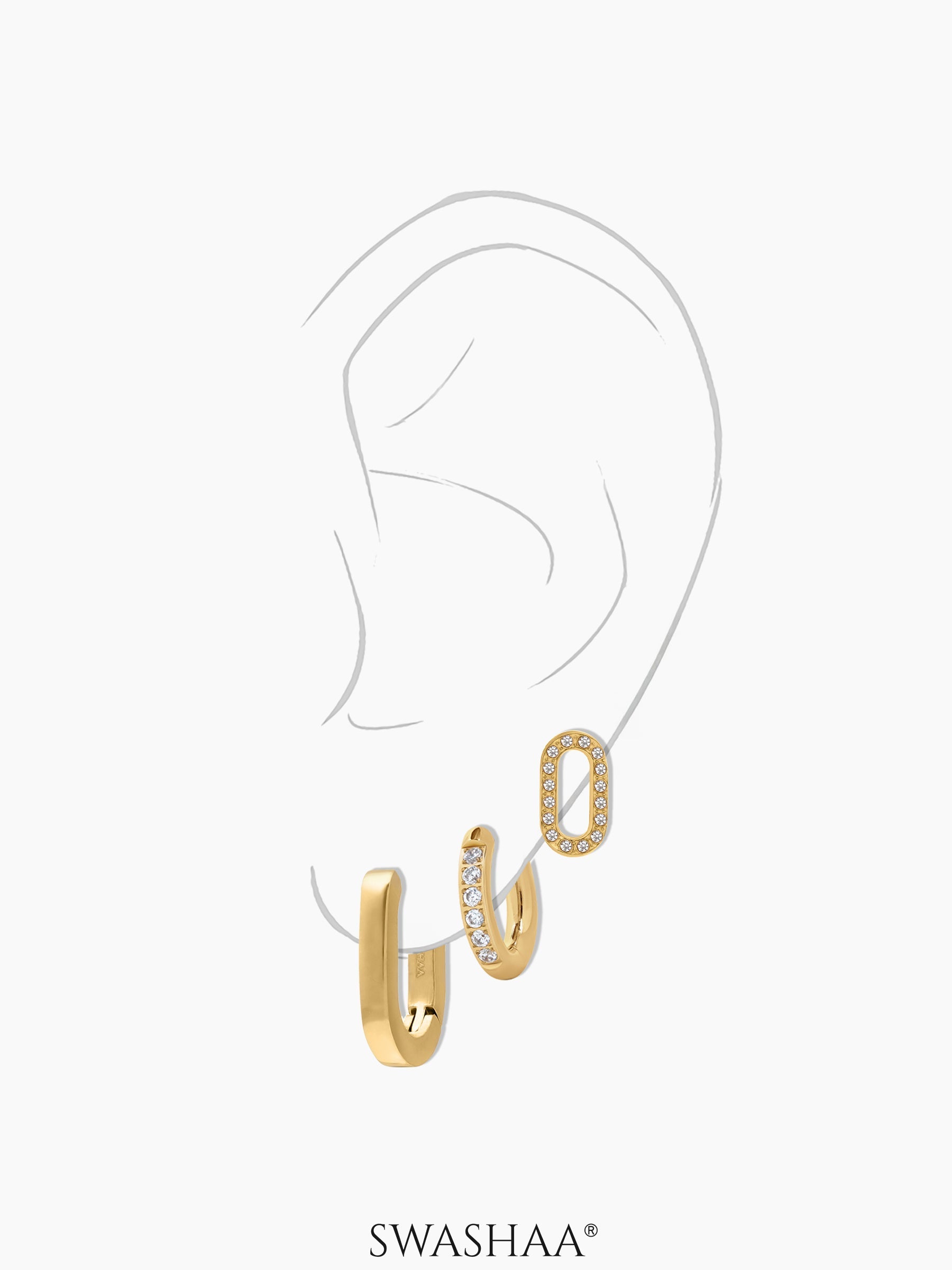 Celia Women's Earrings Set 18K Gold Plated