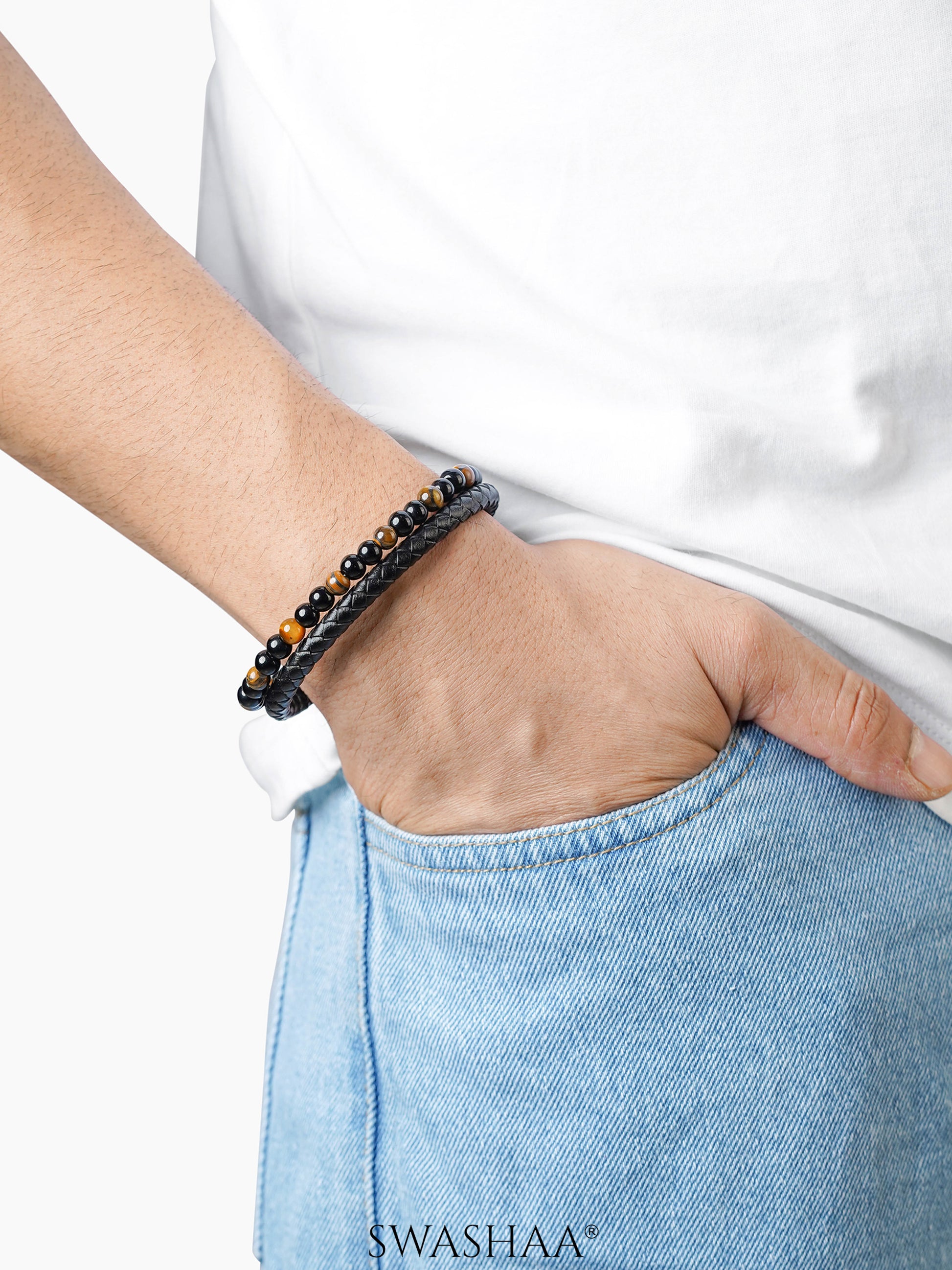 Charles Men's Leather Bracelet