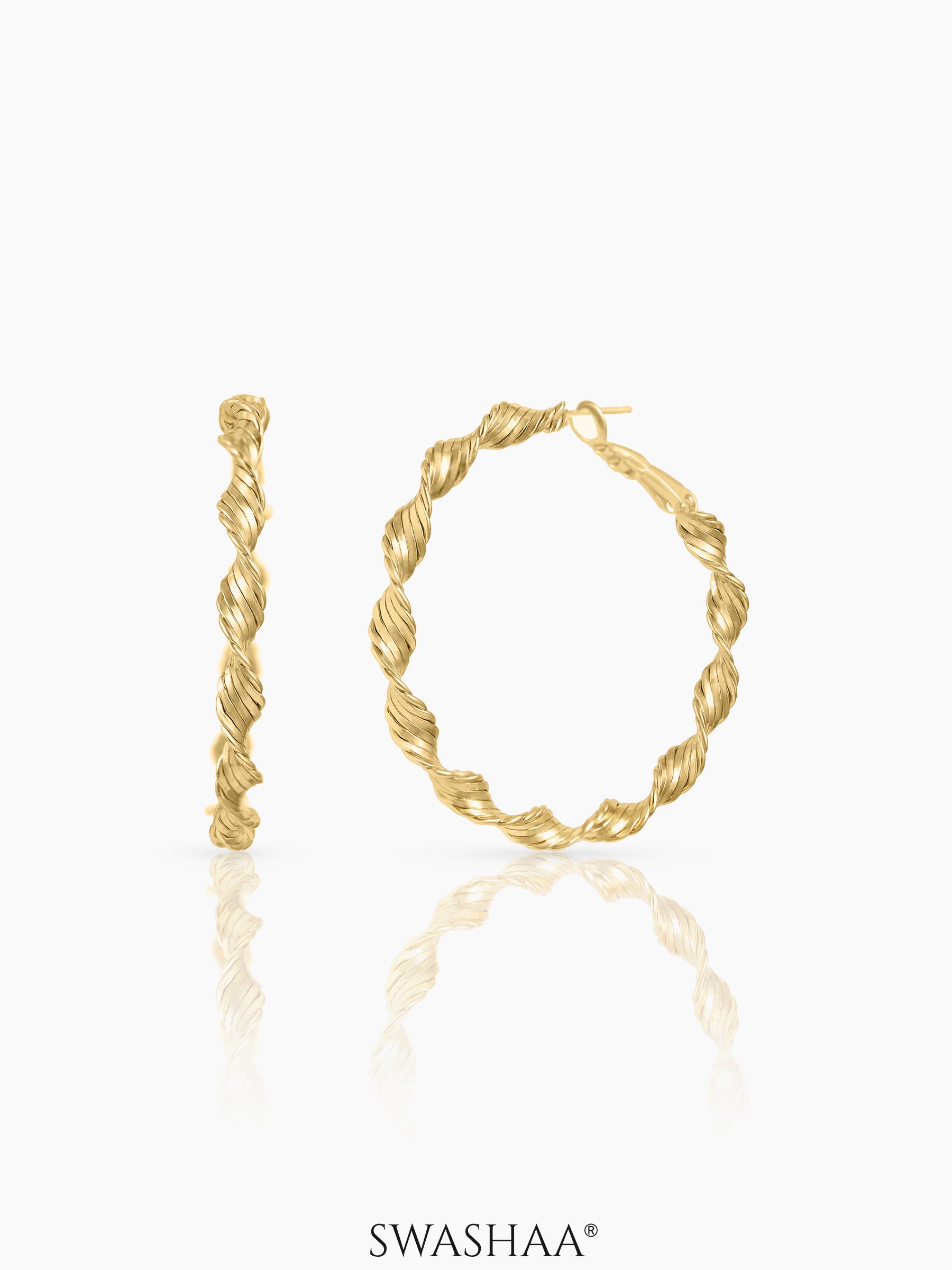 Charlotte 18K Gold Plated Hoop Earrings Gold