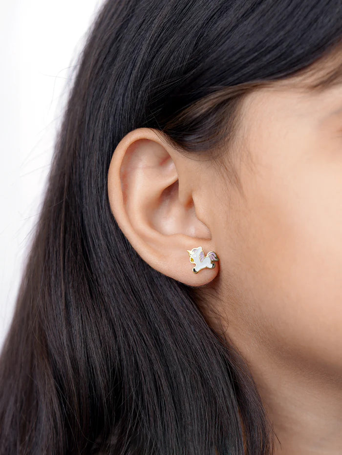Chub Chub Uni 18K Gold Plated Kid's Stud Earrings