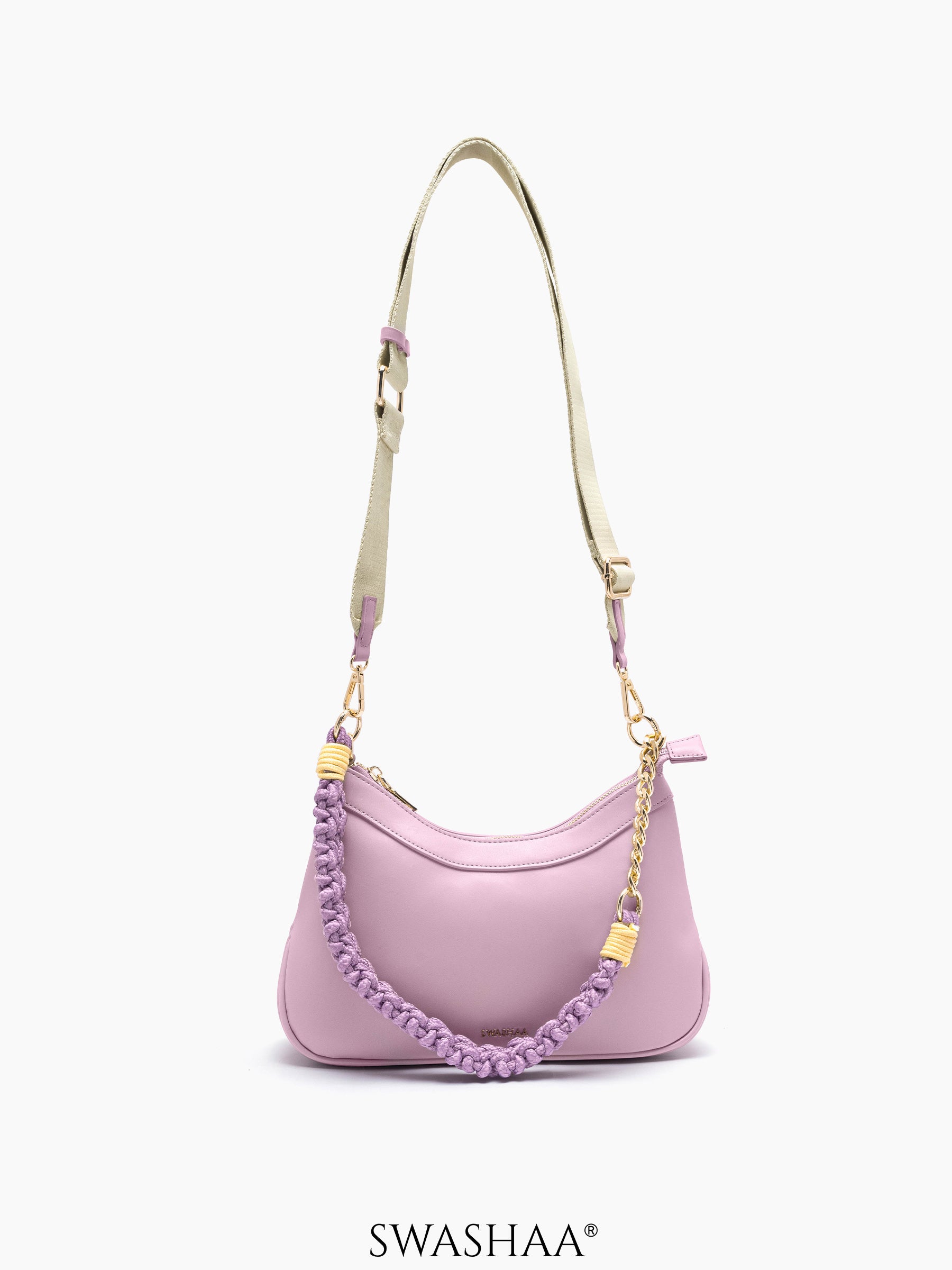 Claire Braided Leather Shoulder Bag Blush Pink