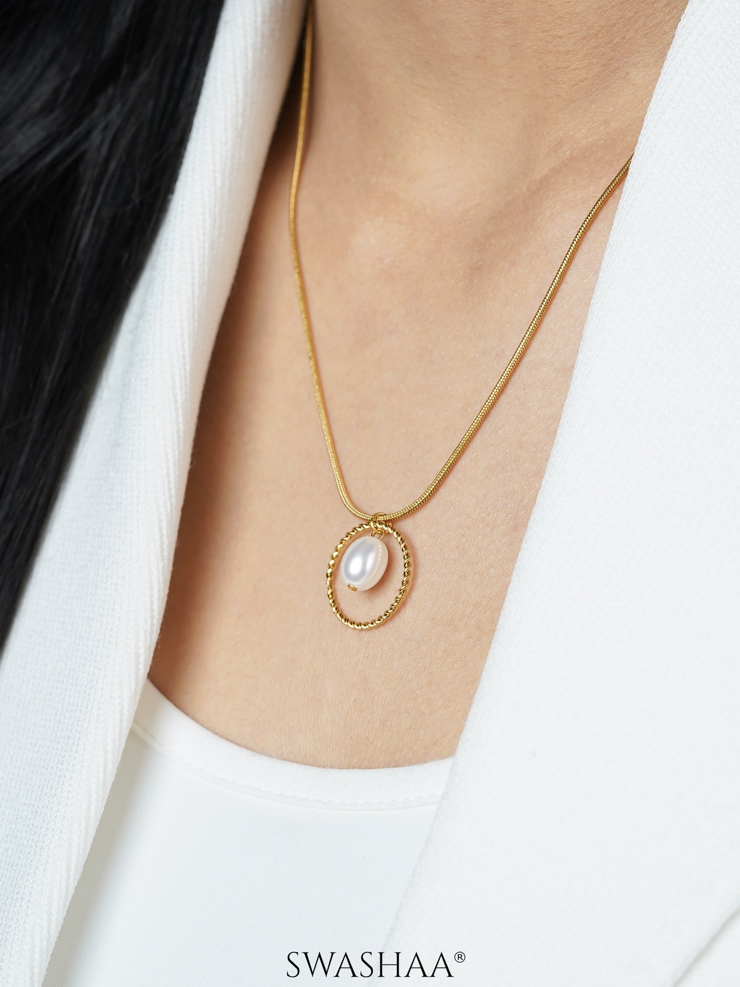 Claudius Pearl 18K Gold Plated Necklace