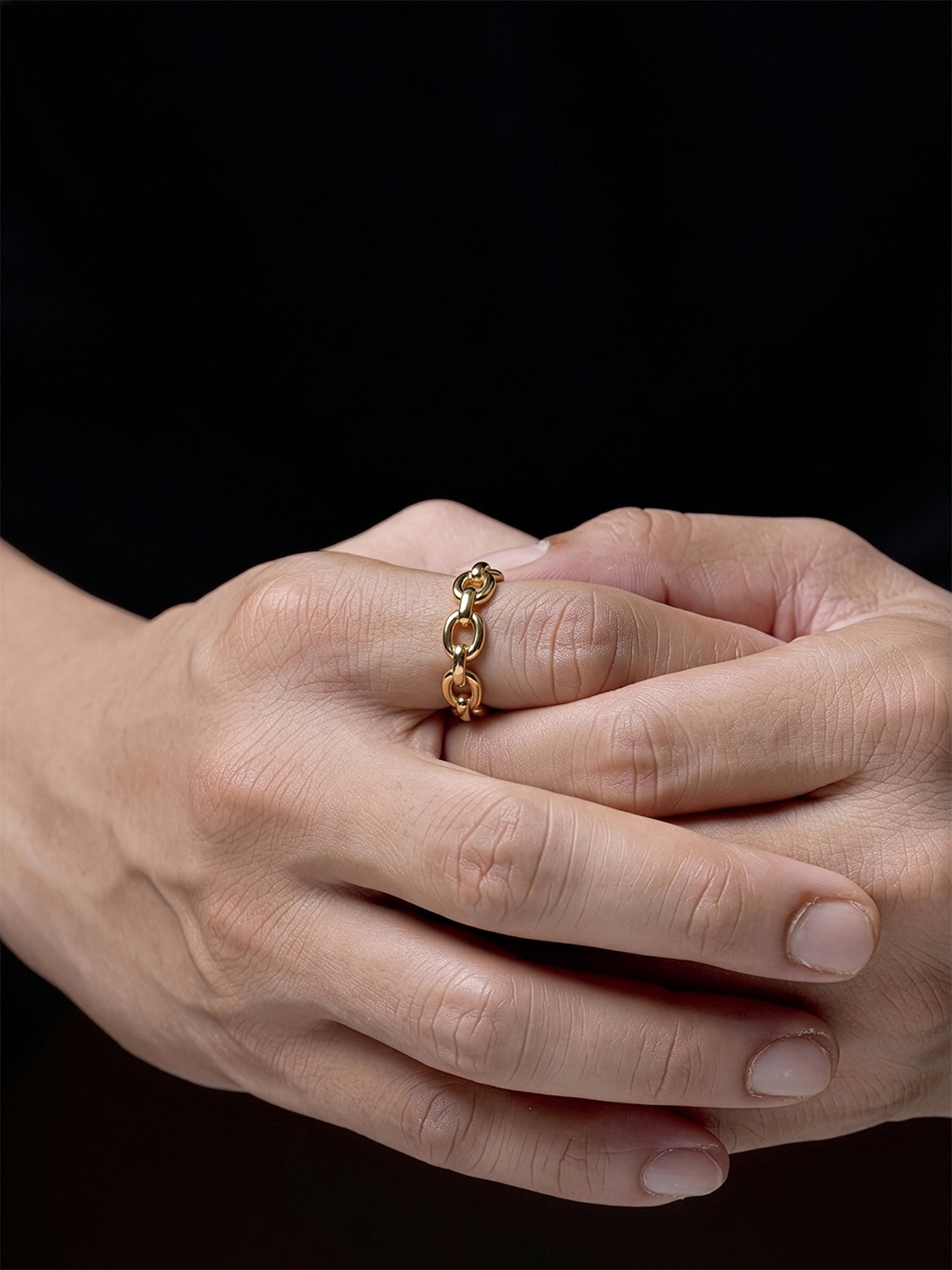 Coran Link 18K Gold Plated Band Men's Rings