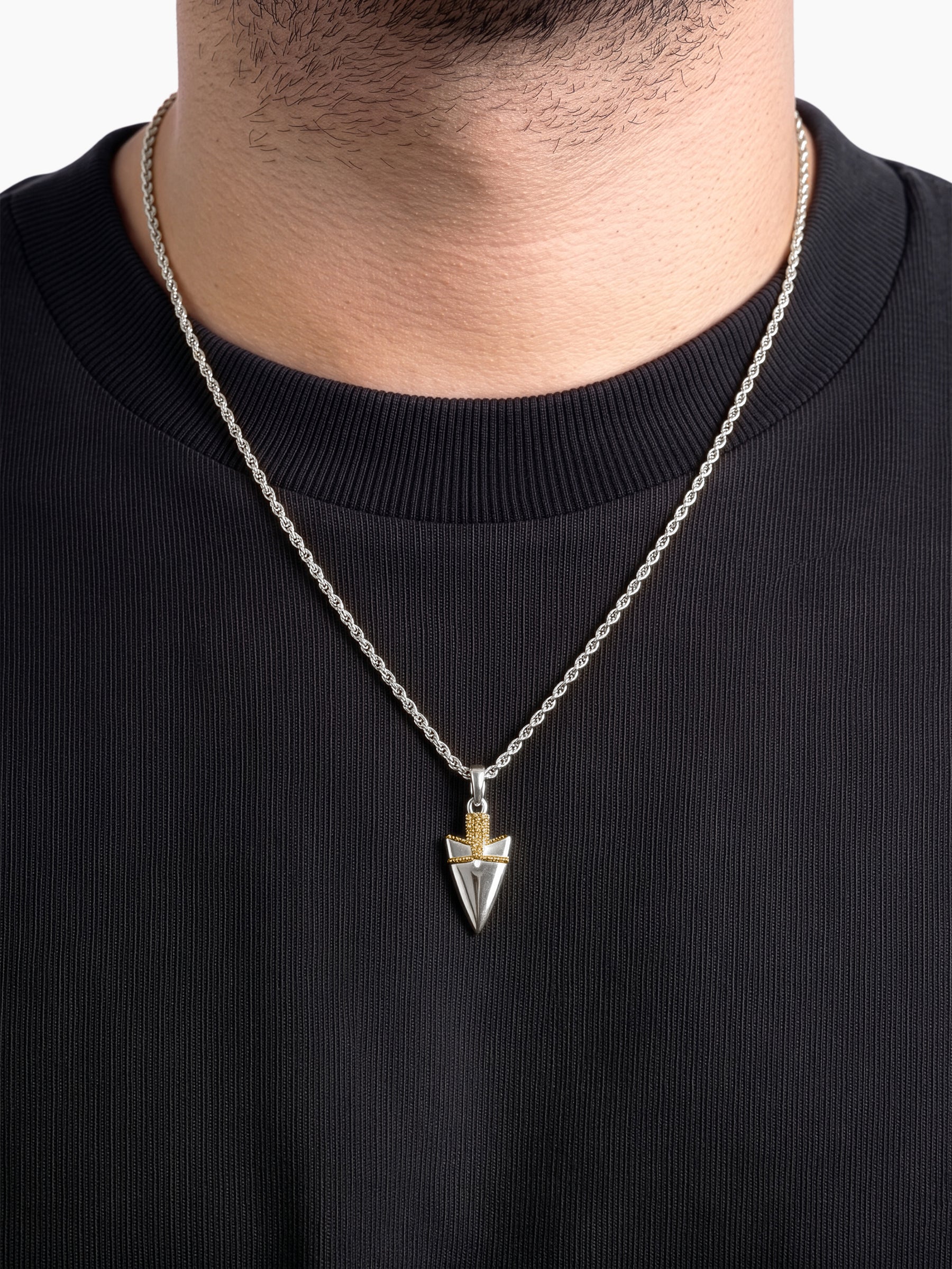 Corven Dagger Silver - 18K Gold Plated-Men’s Chain Pendant
