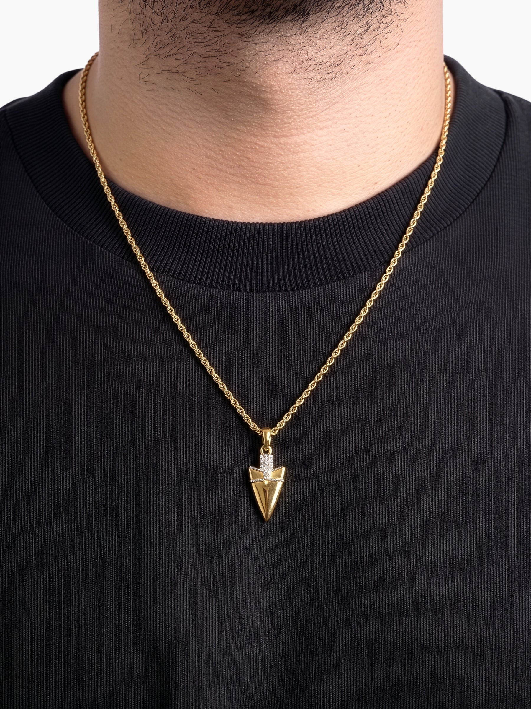 Corven Dagger 18K Gold Plated - Silver Men’s Chain Pendant