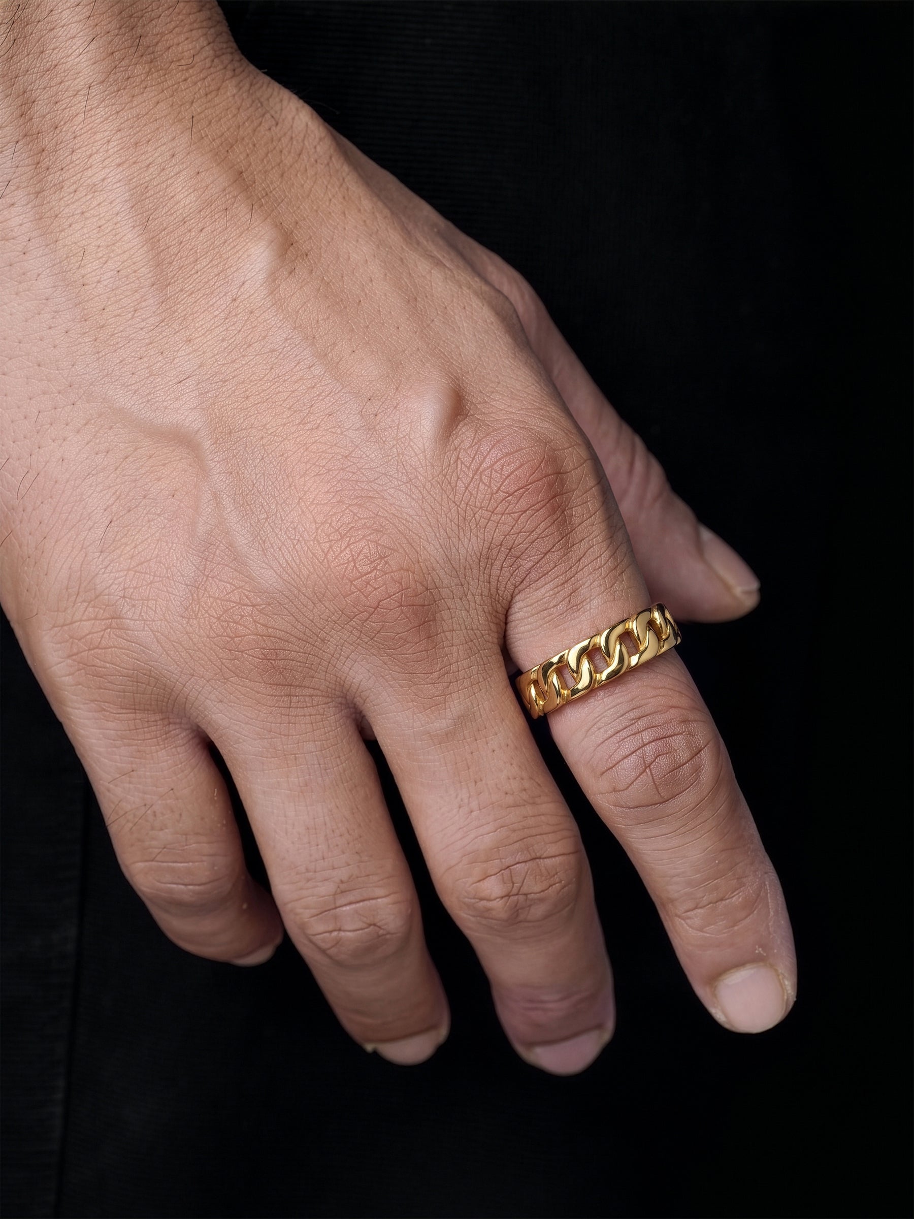Corvik Link 18K Gold Plated Band Men's Rings