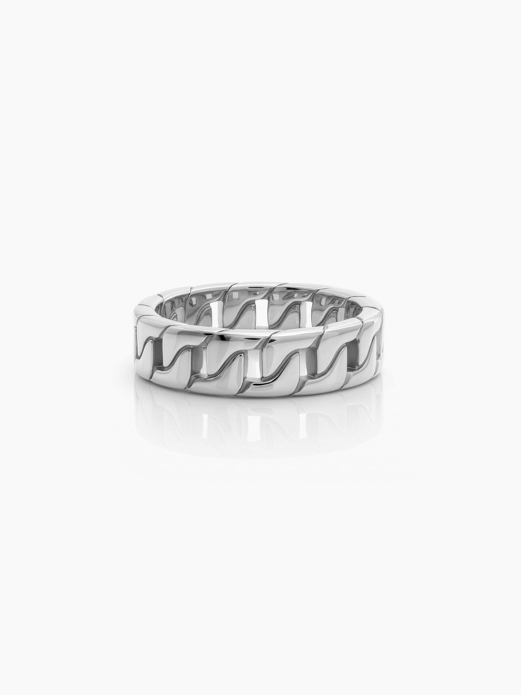Corvik Link Silver Band Men's Rings