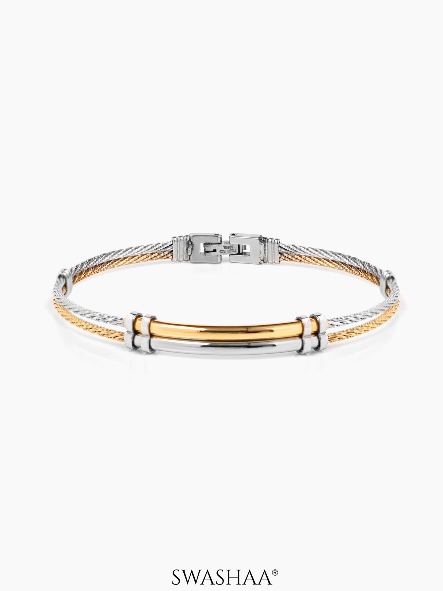 Crew Wired Men's Bracelet 18K Gold-Silver