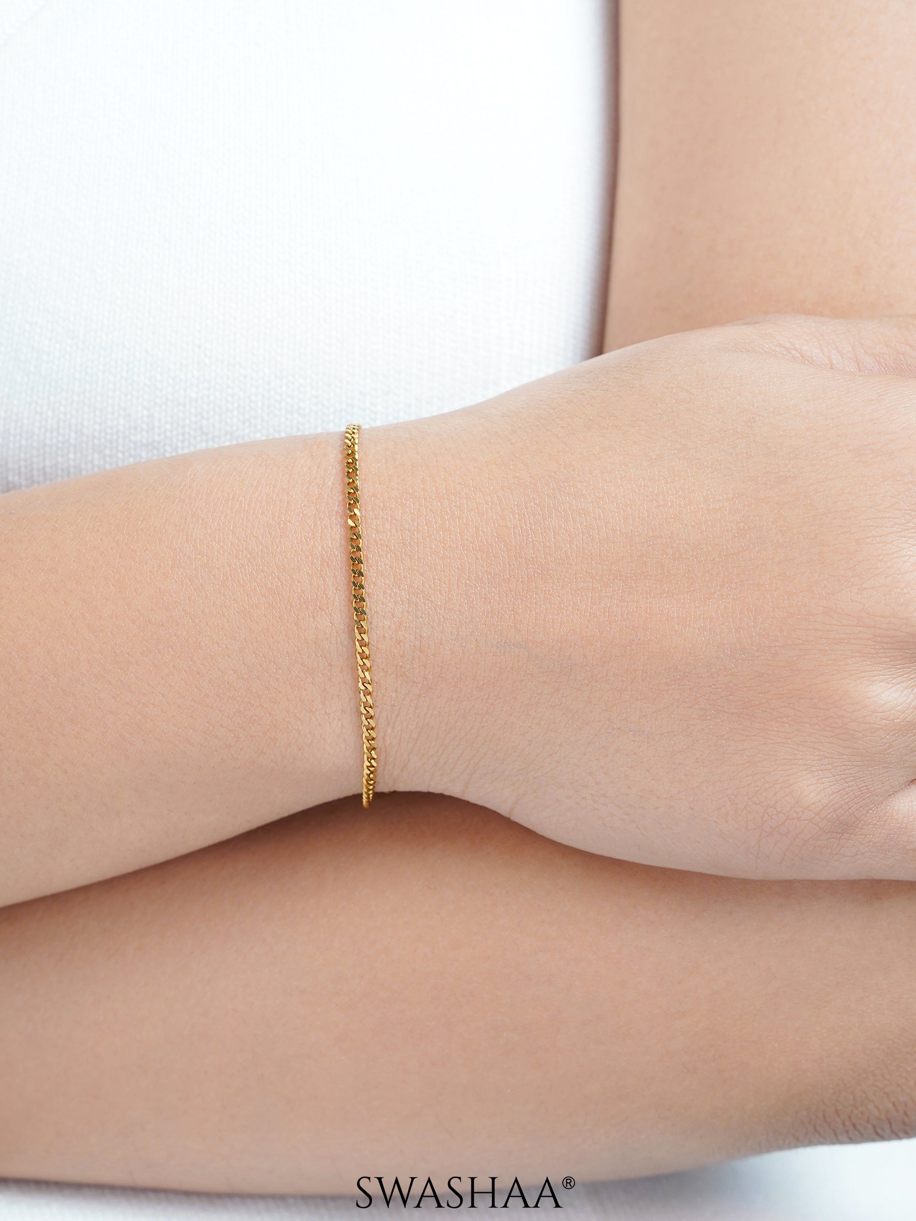 Cuban Chain 2MM Women's Bracelet