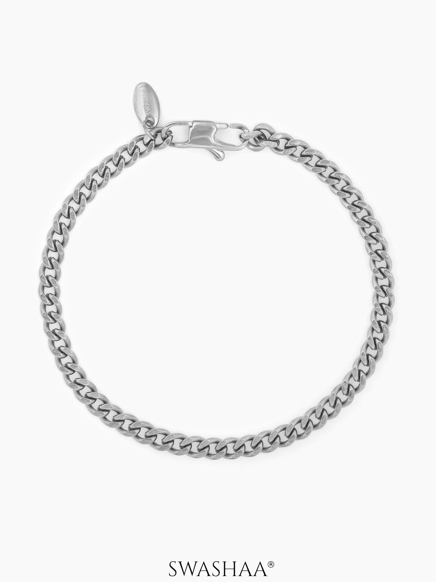 Cuban Chain 4 MM Men's Bracelet Silver