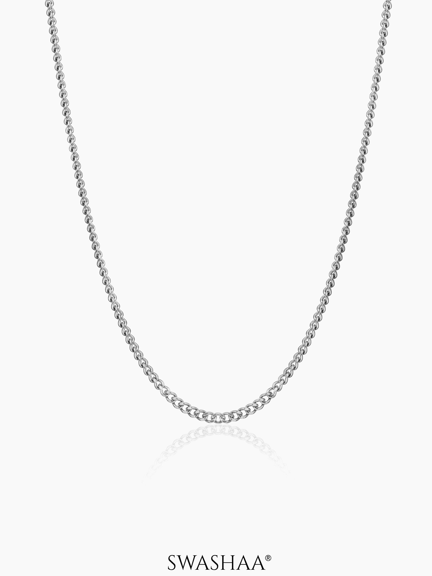 Cuban Men's Chain Silver 2MM
