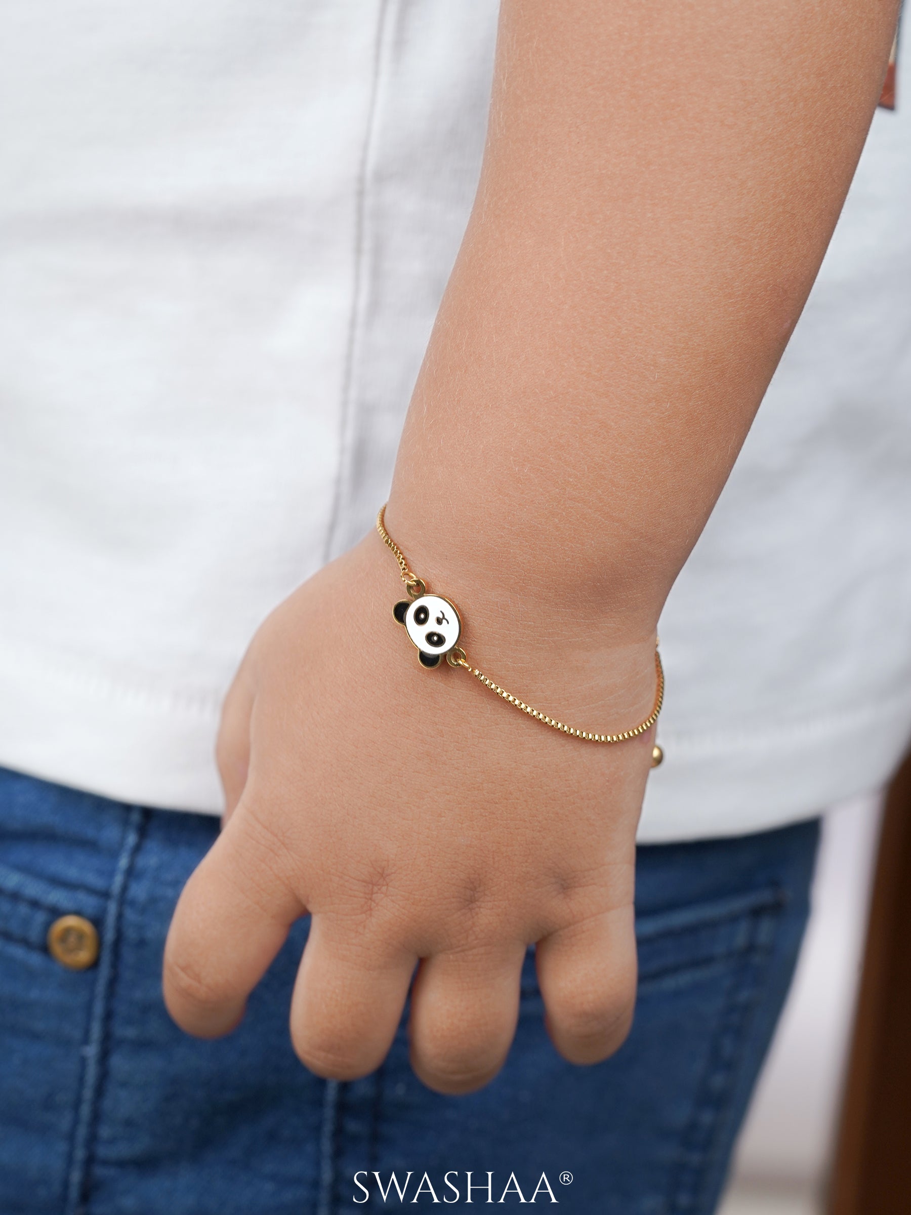 Cuddly Panda Charm 18K Gold Plated Kid's Bracelet