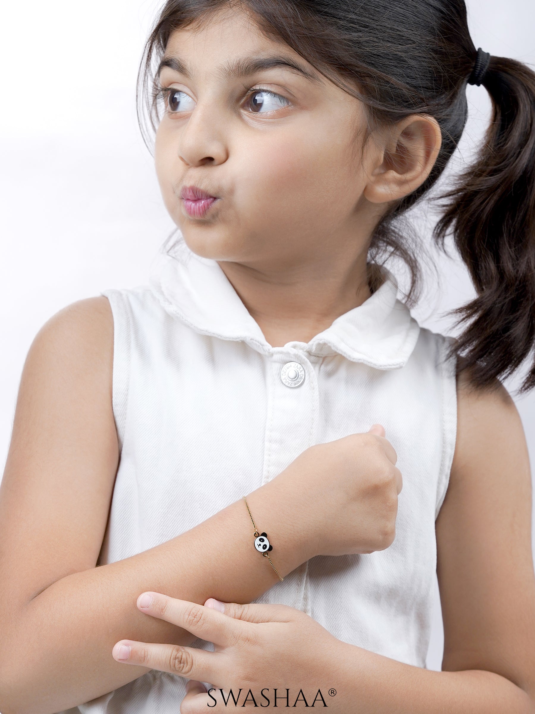 Cuddly Panda Charm 18K Gold Plated Kid's Bracelet