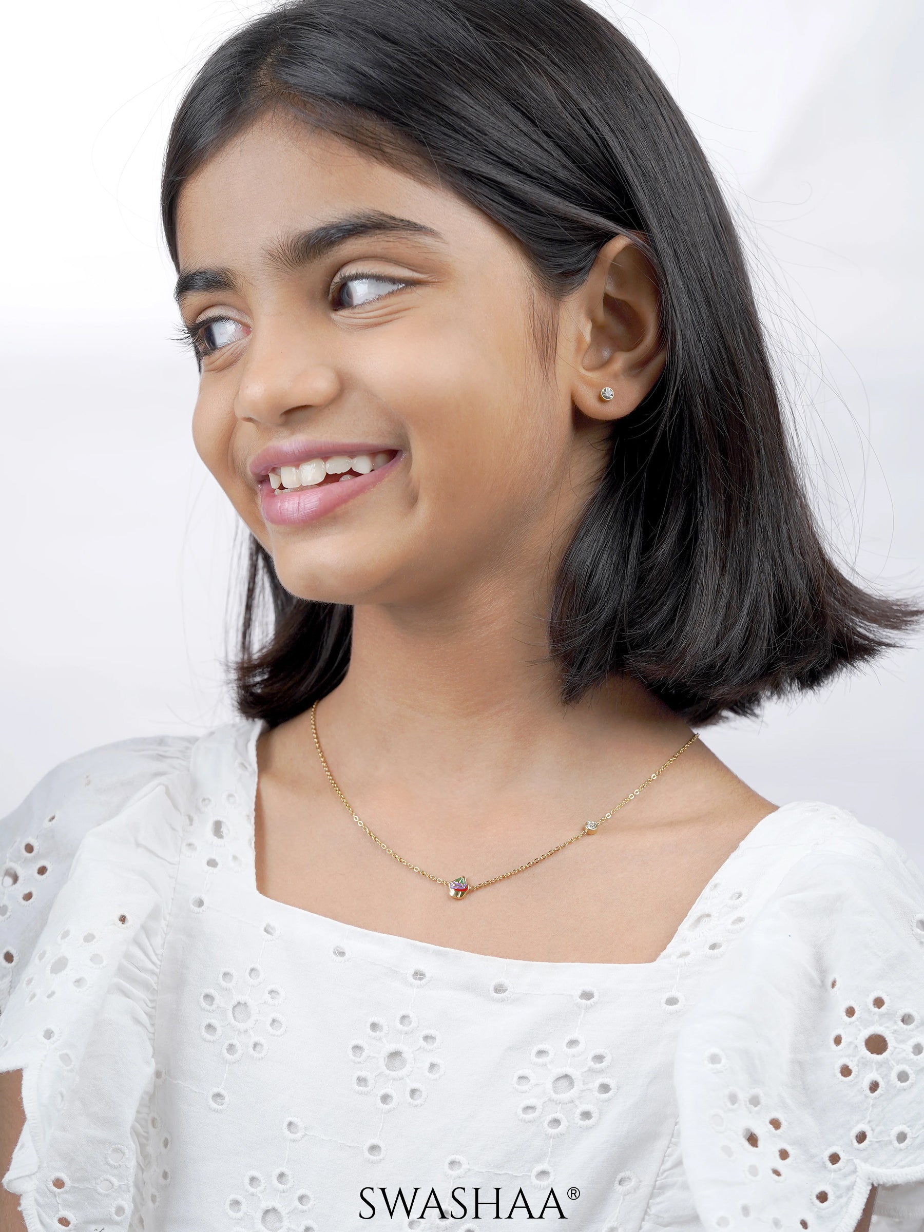 Cupcake 18K Gold Plated Kid's Pendant Necklace