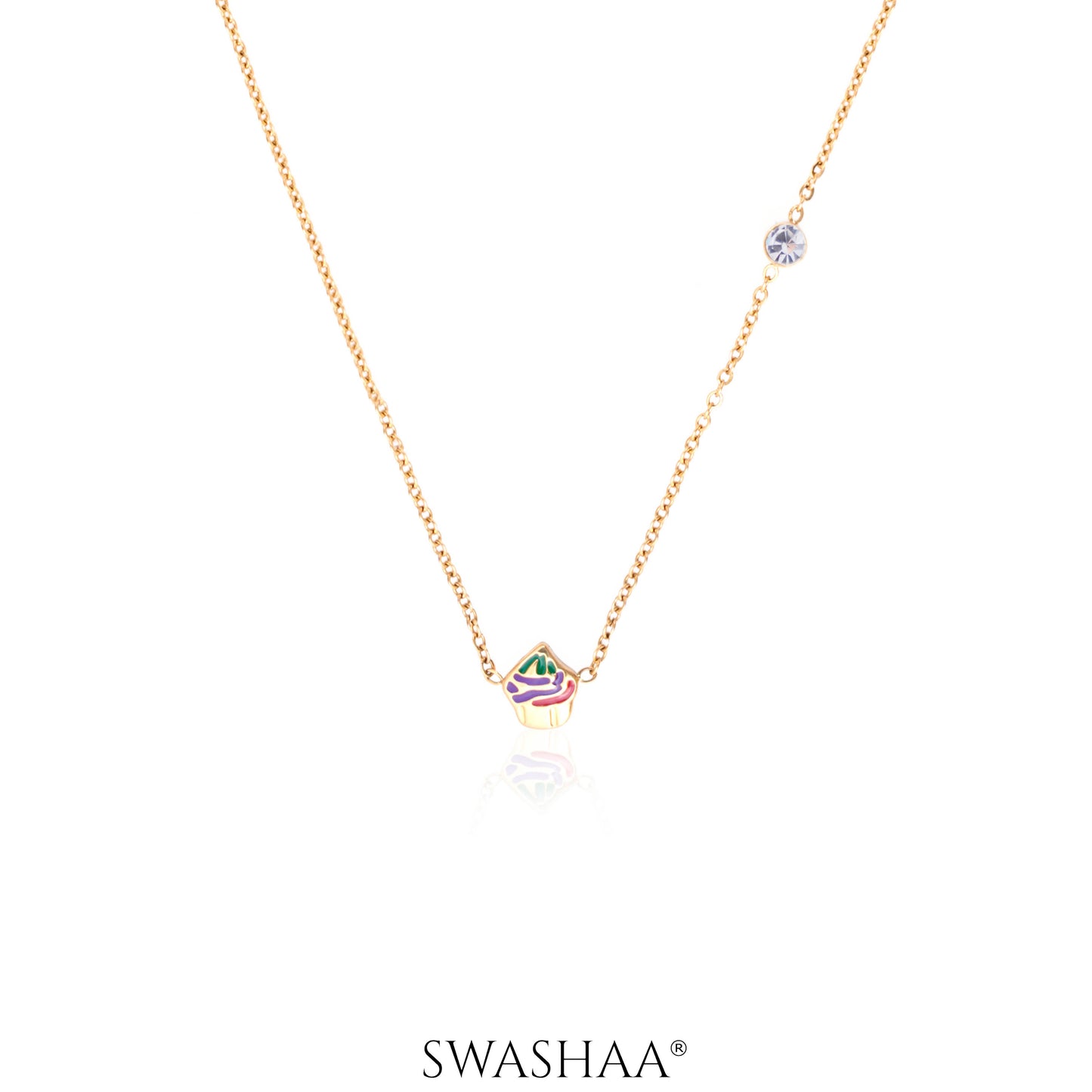 Cupcake 18K Gold Plated Kid's Pendant Necklace Gold