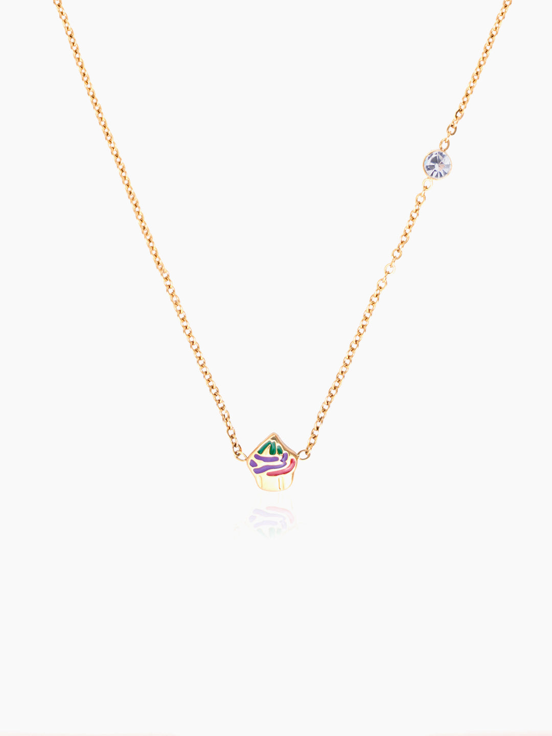 Cupcake 18K Gold Plated Kid's Pendant Necklace