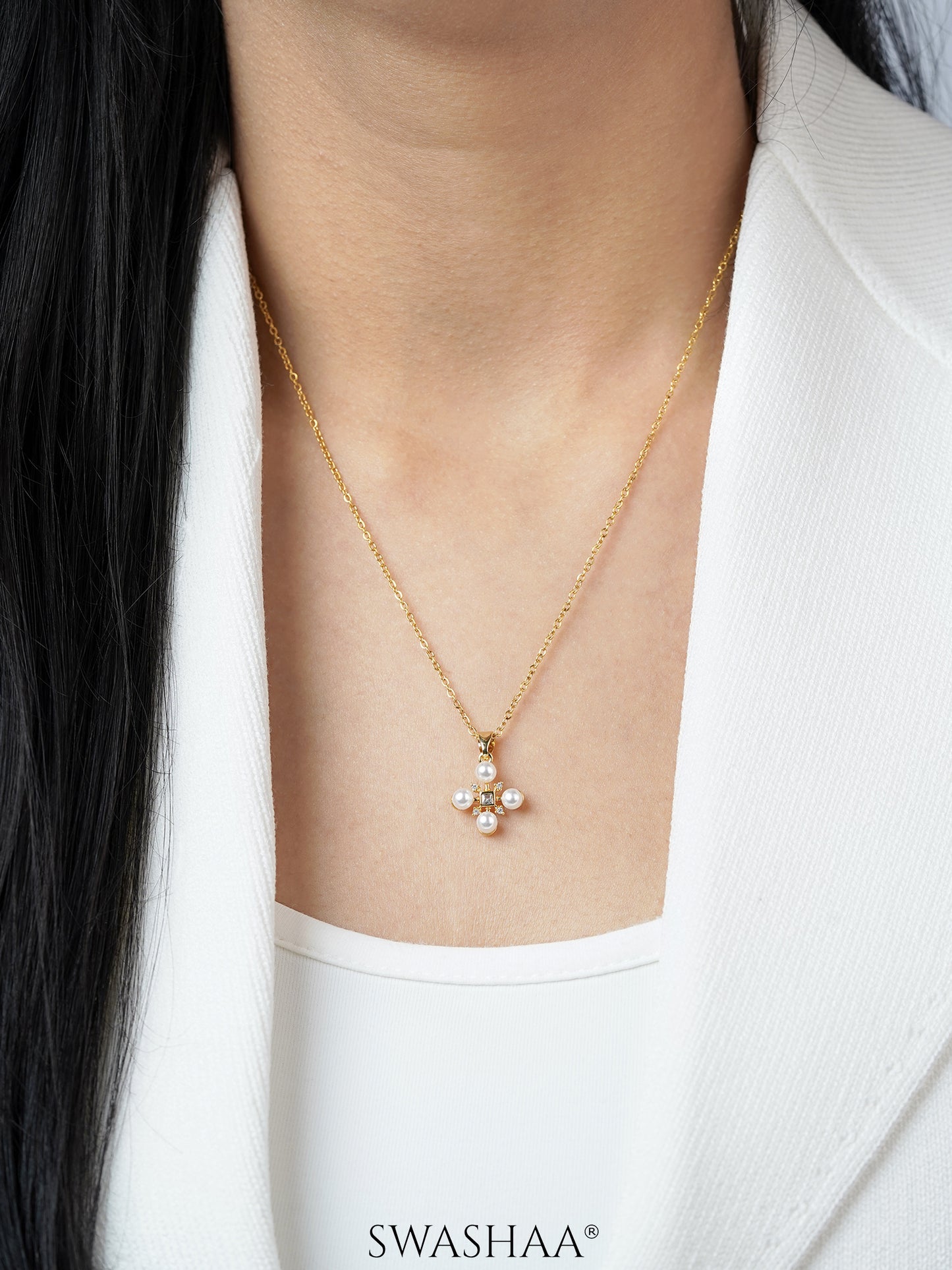 Dahlia Pearl Viterix 18K Gold Plated Necklace