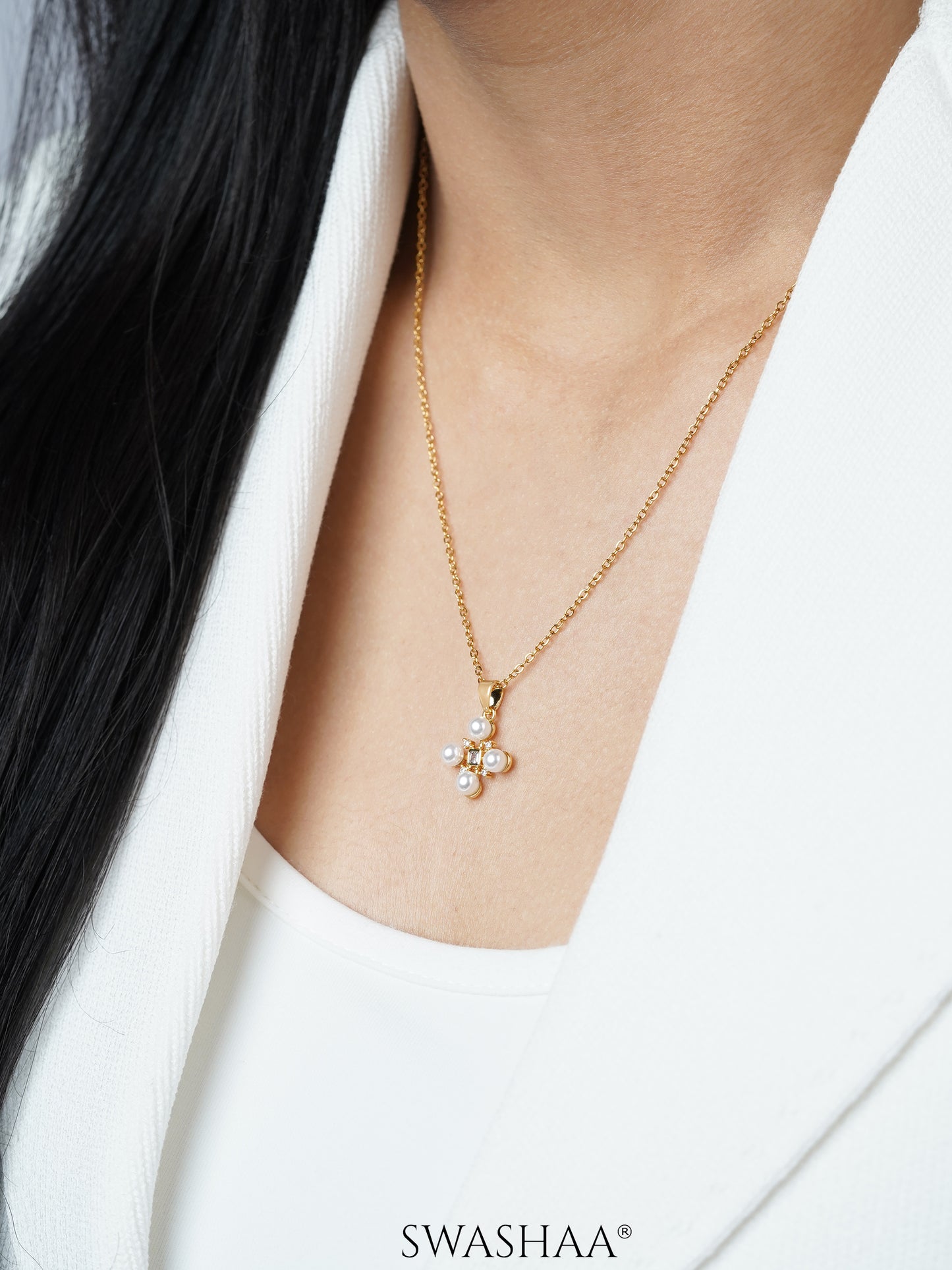 Dahlia Pearl Viterix 18K Gold Plated Necklace