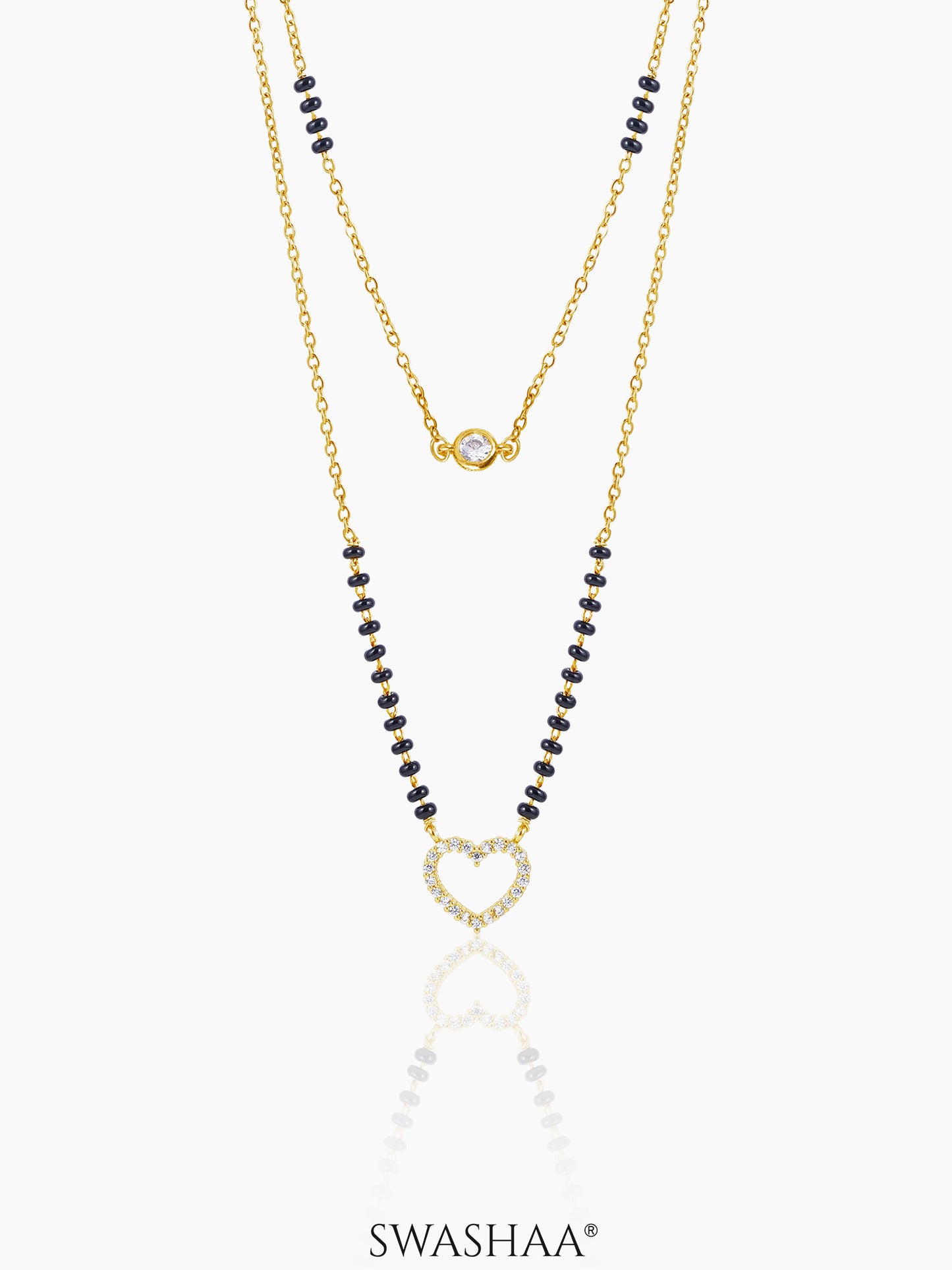 Daiva Double Layered Heart 18K Gold Plated Mangalsutra Gold