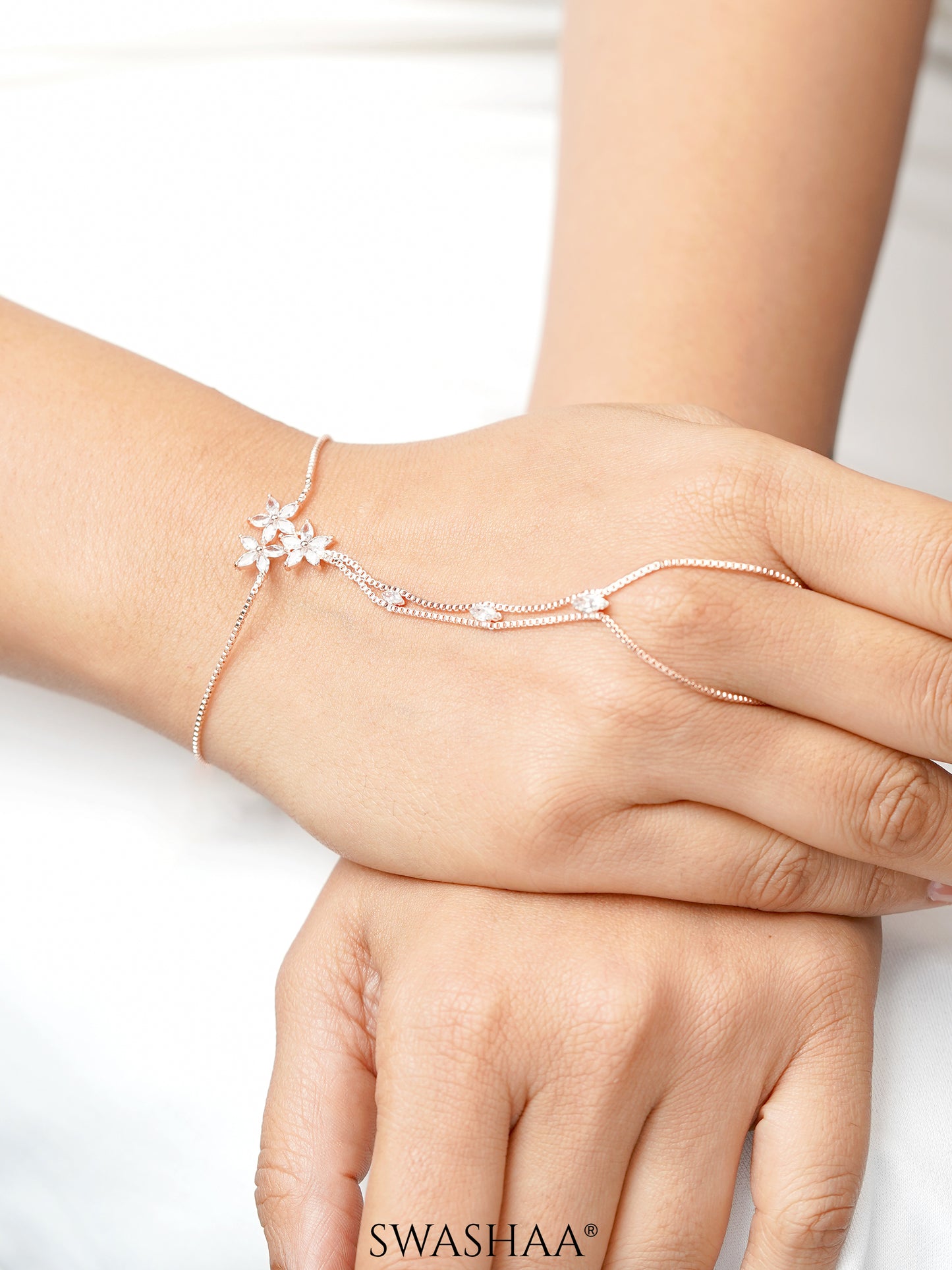 Dakshi Rosegold Plated Ring Bracelet