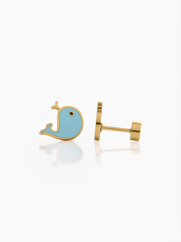 Dappy Whale 18K Gold Plated Kid’s Earrings Gold