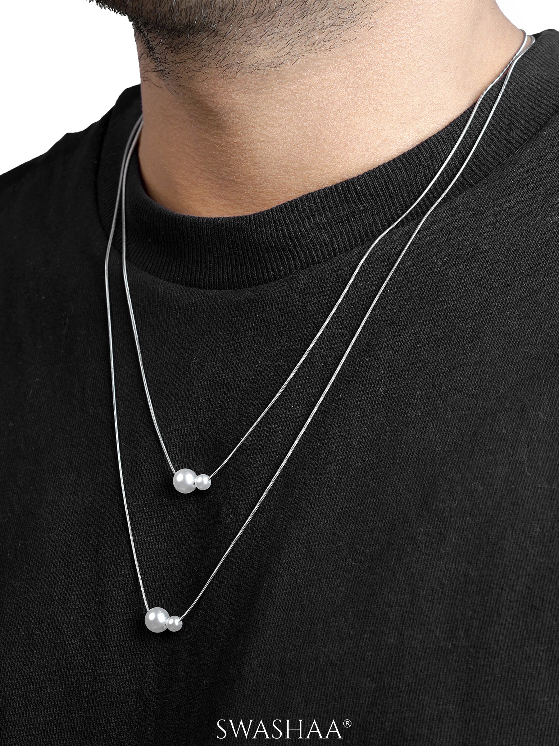 Daren Twin Pearl Men's Chain Pendant