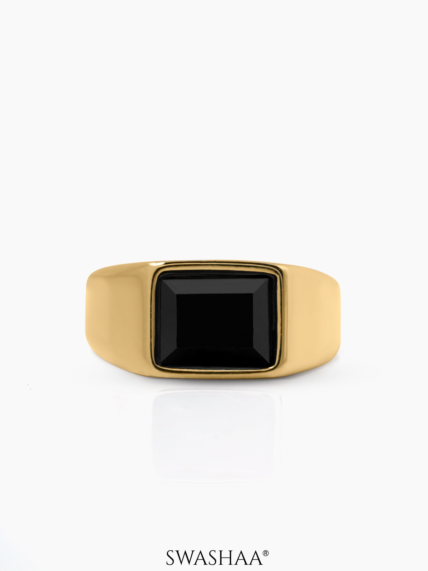 Daro Black Stone Signet Men's Ring