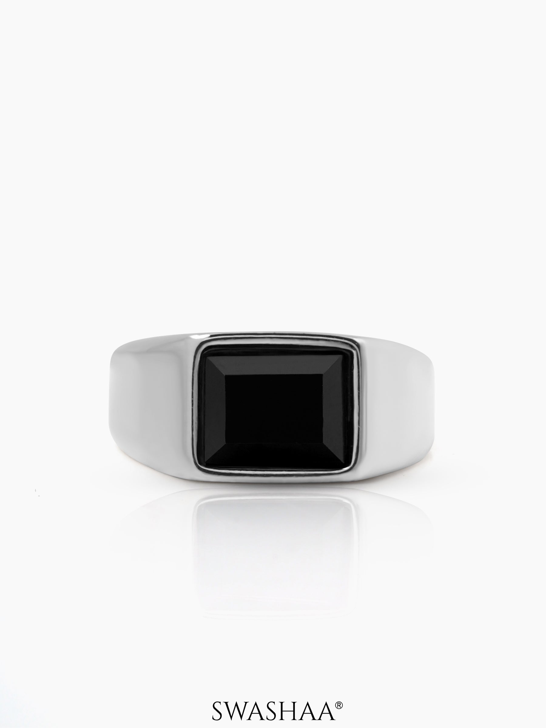 Daro Black Stone Signet Men's Ring