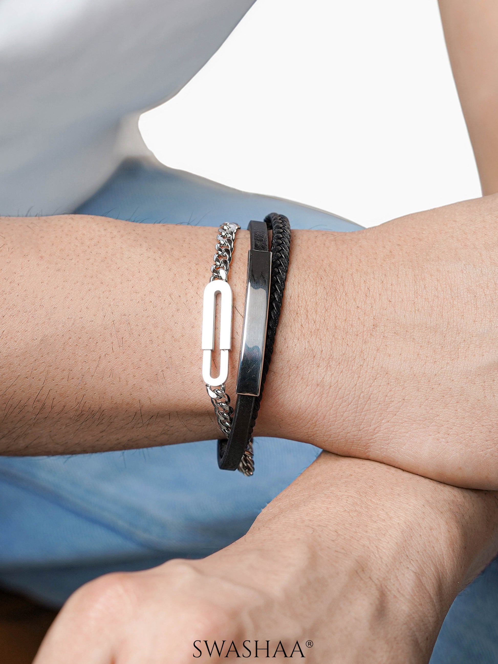 David Men's Leather Bracelet