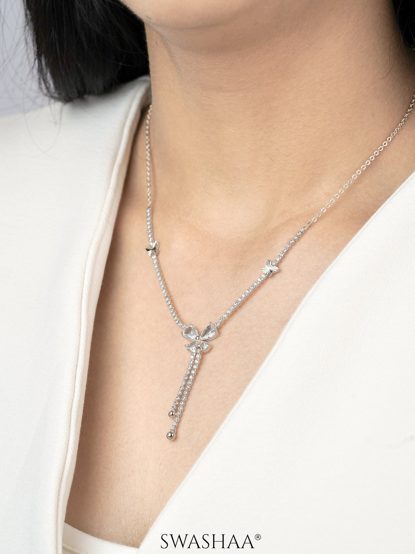 Debbie Crystal Butterfly Y-shaped Necklace