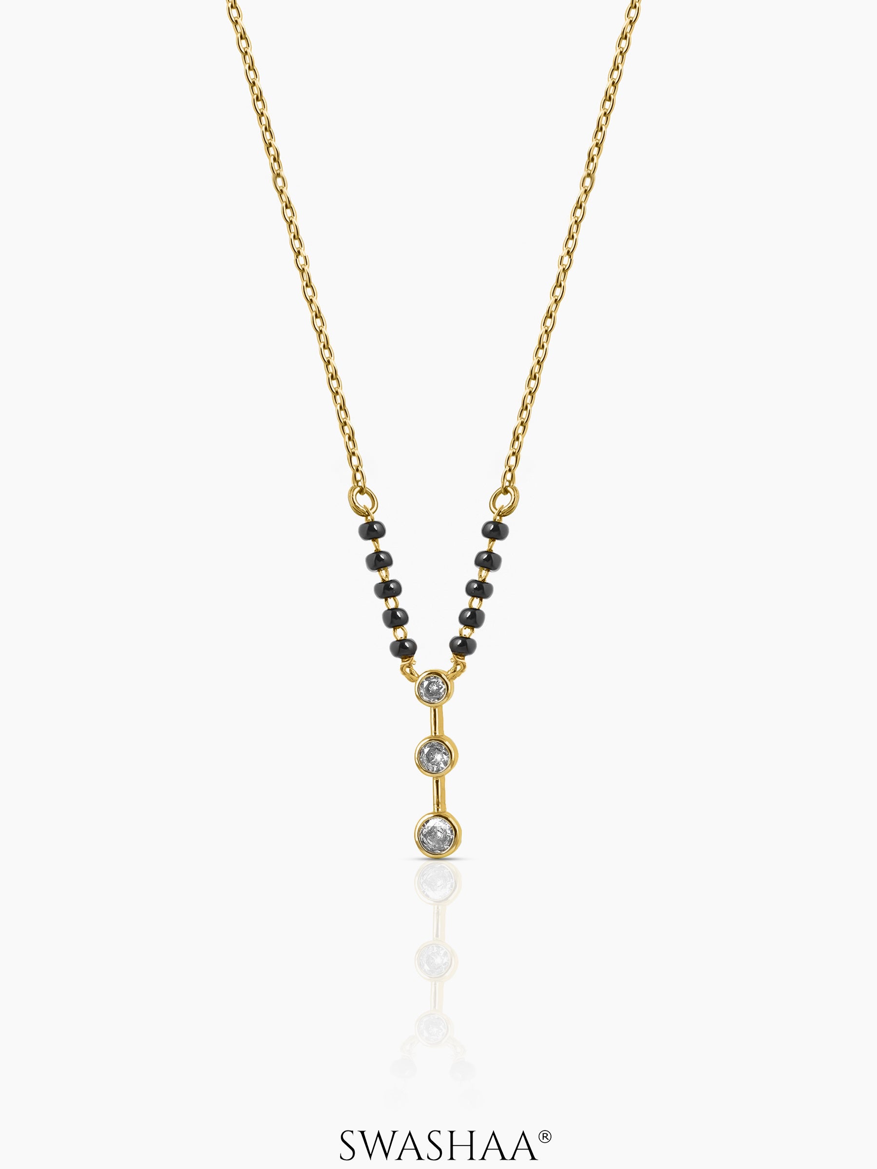 Devika Trio Diamond Drop Mangalsutra 18K Gold Plated