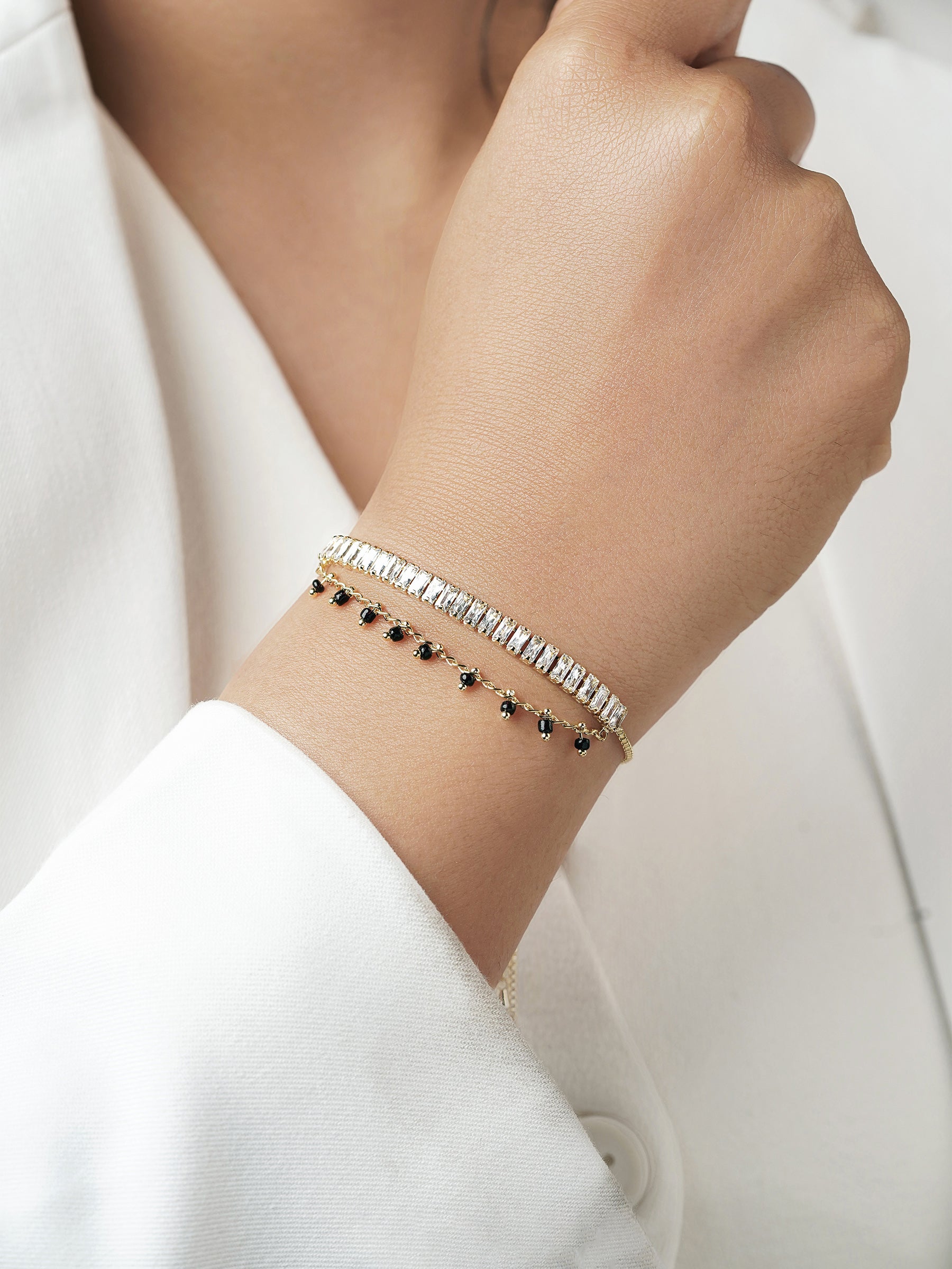 Dia 18K Gold Plated Mangalsutra Bracelet