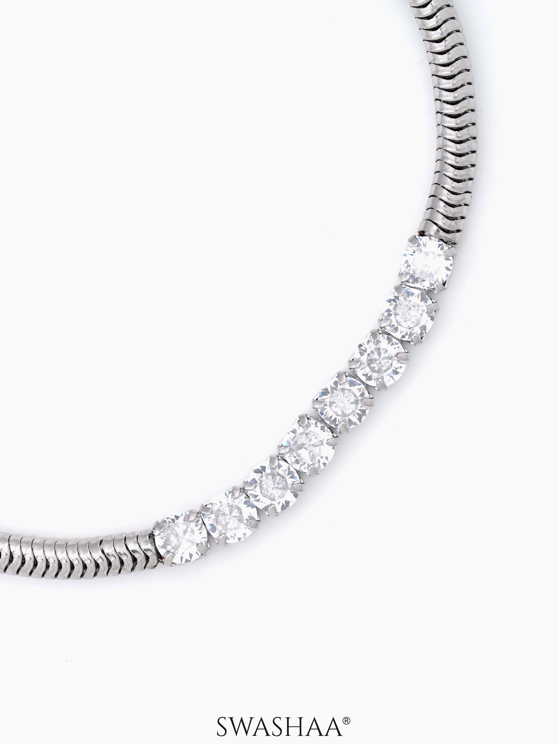 Diamond Round Snake Chain Men's Bracelet