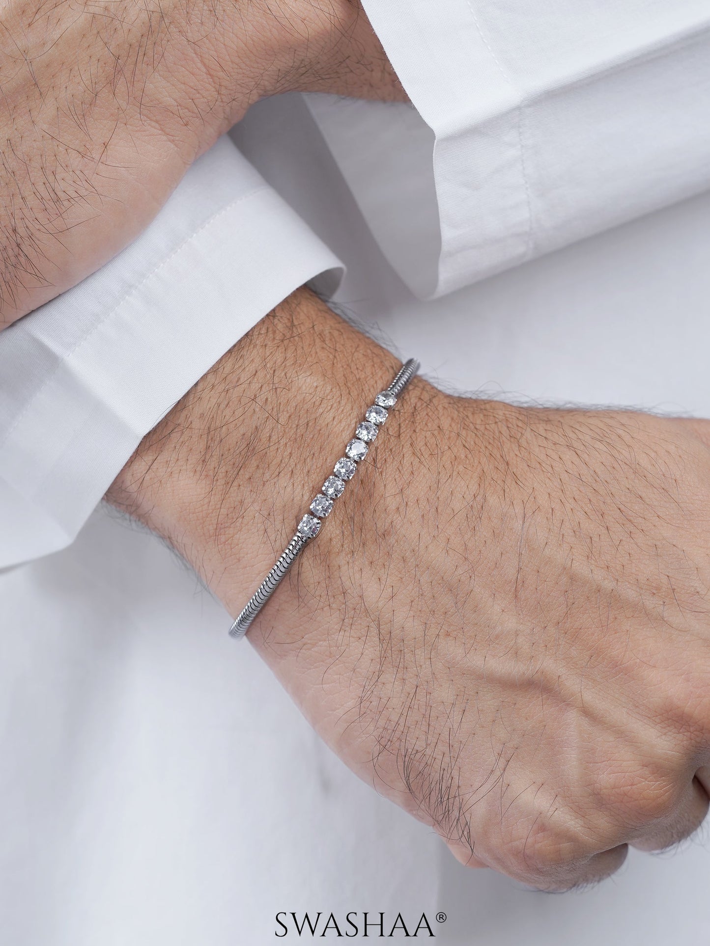 Diamond Round Rope Chain Men's Bracelet
