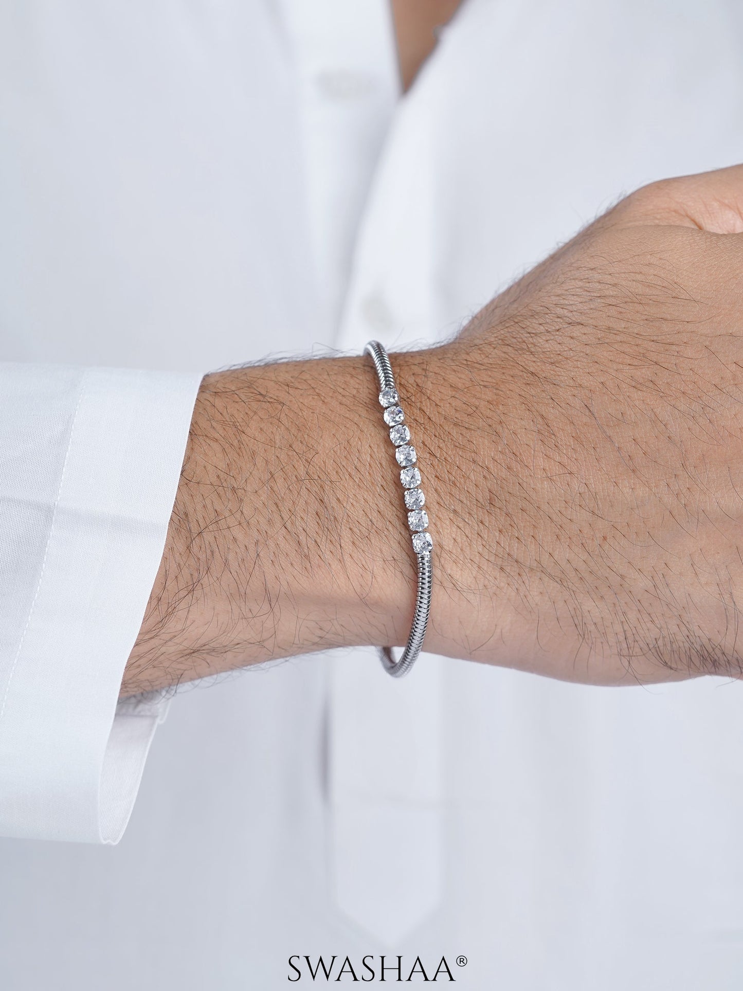 Diamond Round Rope Chain Men's Bracelet