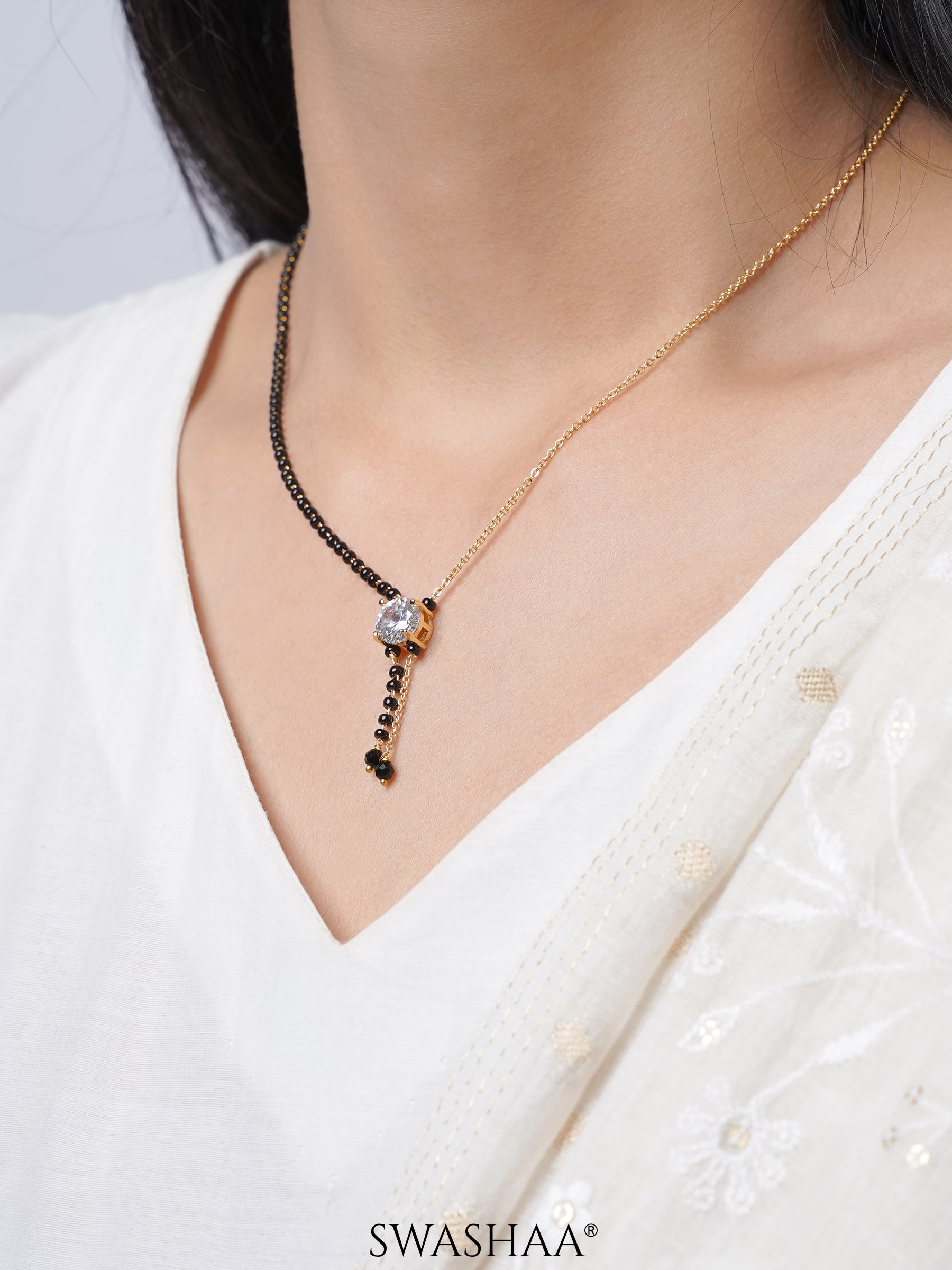 Diantha Diamond 18K Gold Plated Mangalsutra